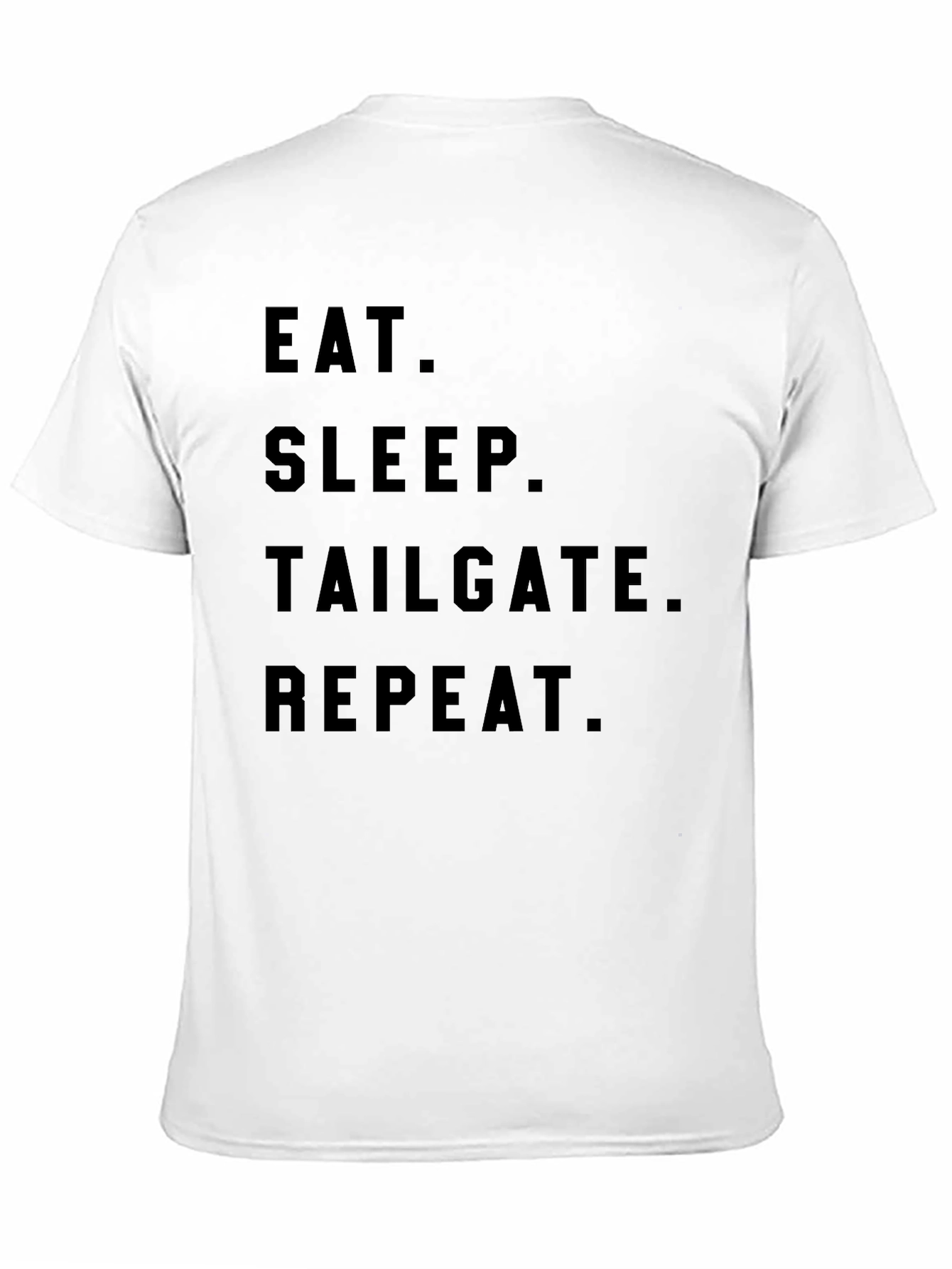 Eat Sleep Tailgate Repeat Black Graphic Tee