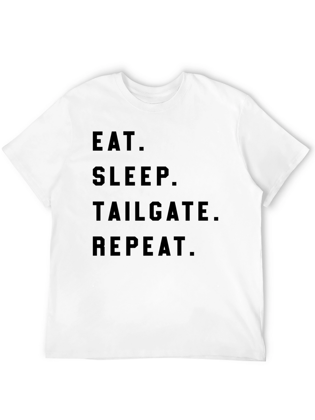 Eat Sleep Tailgate Repeat Black Graphic Tee