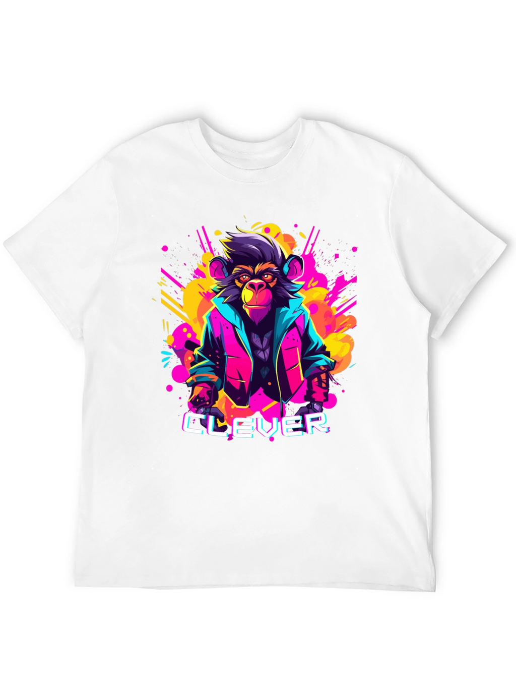Clever Monkey Graphic Tee - Retro 80s Style