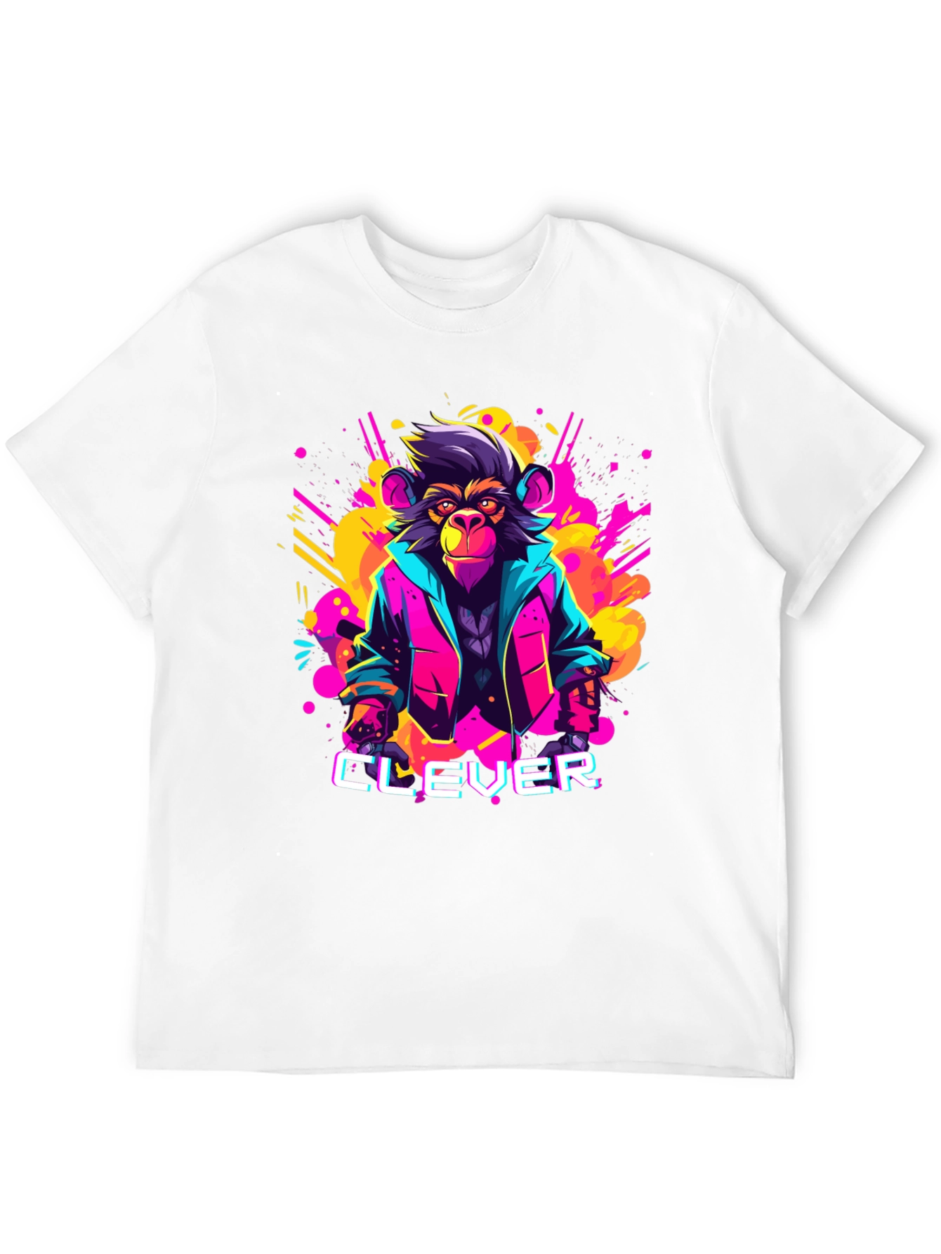 Clever Monkey Graphic Tee - Retro 80s Style