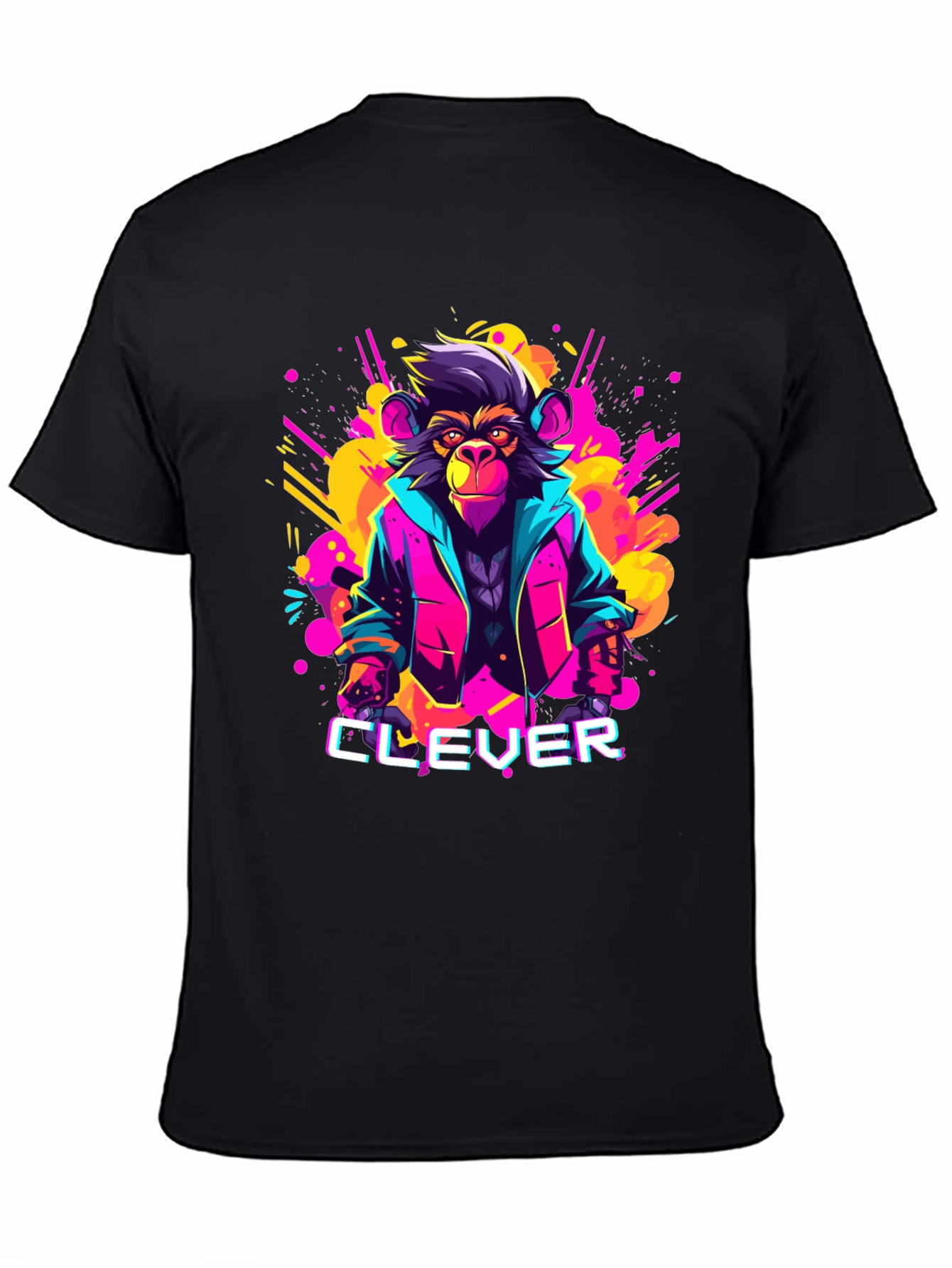 Clever Monkey Graphic Tee - Retro 80s Style