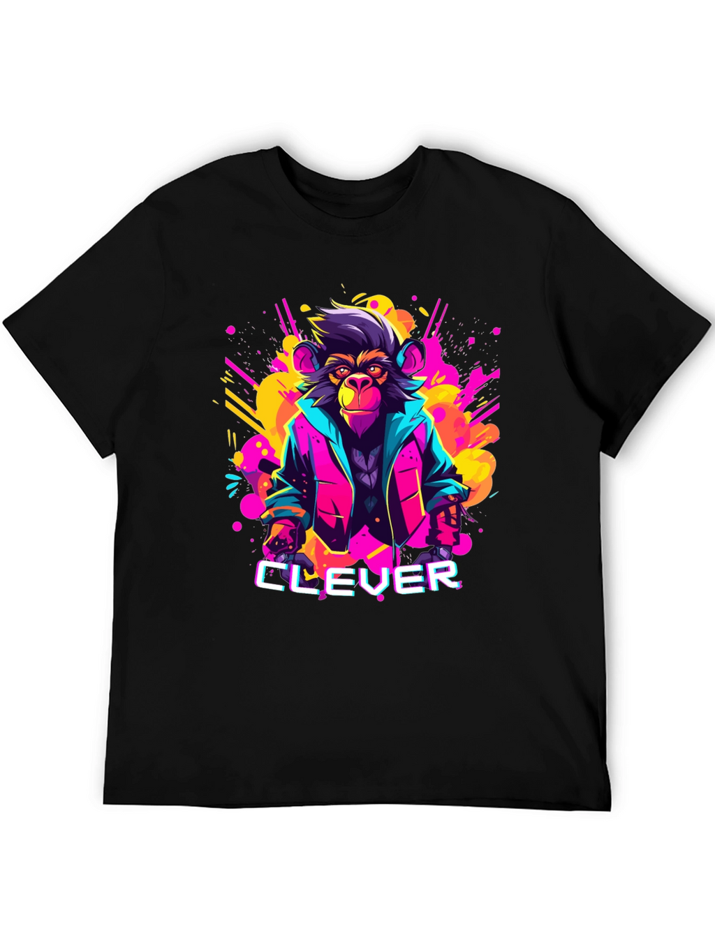 Clever Monkey Graphic Tee - Retro 80s Style