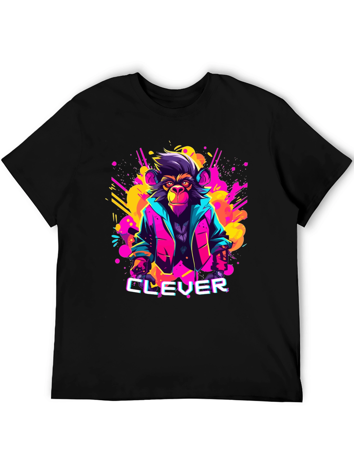 Clever Monkey Graphic Tee - Retro 80s Style
