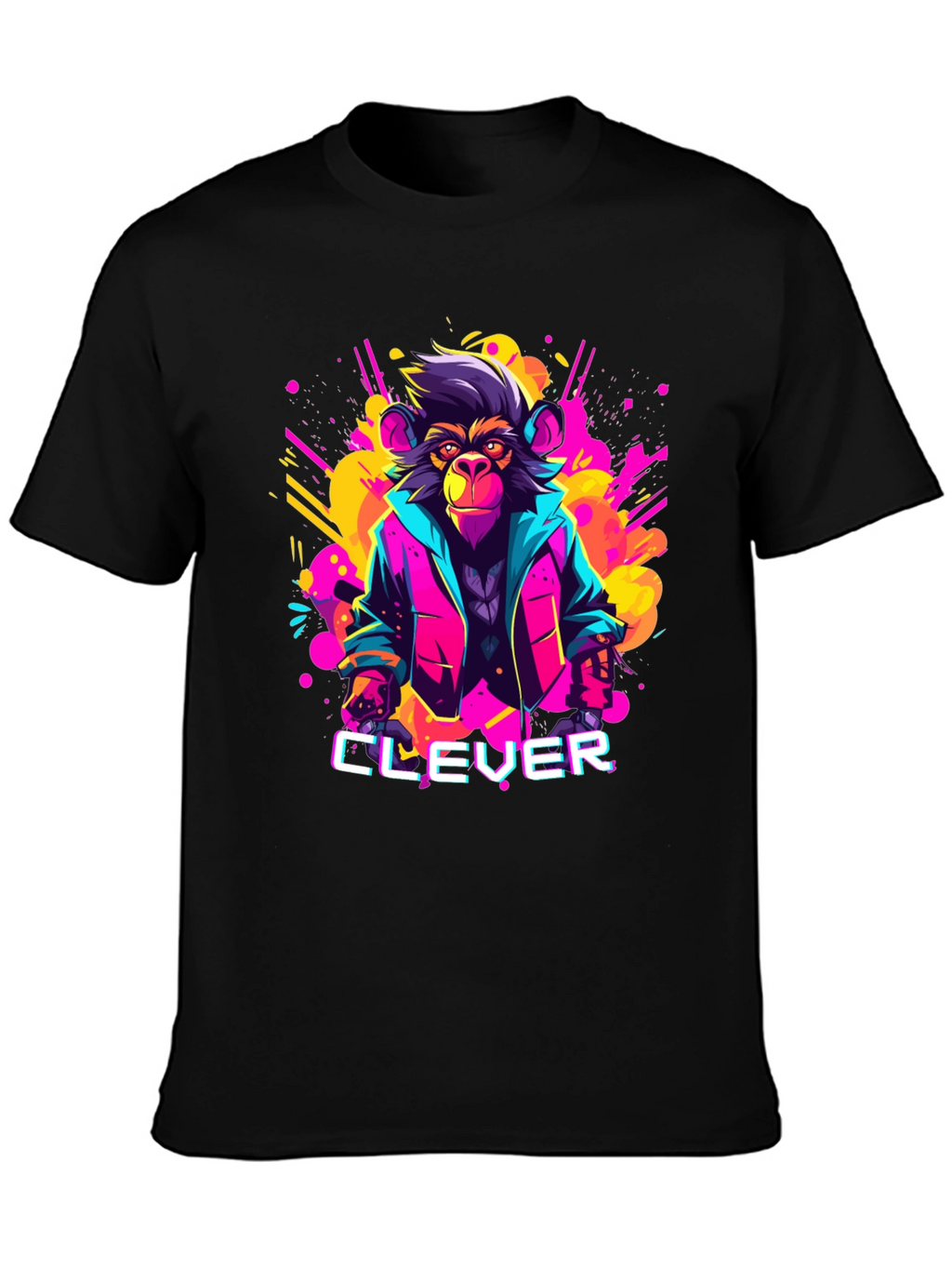 Clever Monkey Graphic Tee - Retro 80s Style