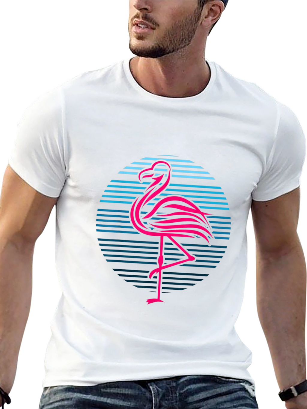 Retro Flamingo Graphic T-Shirt