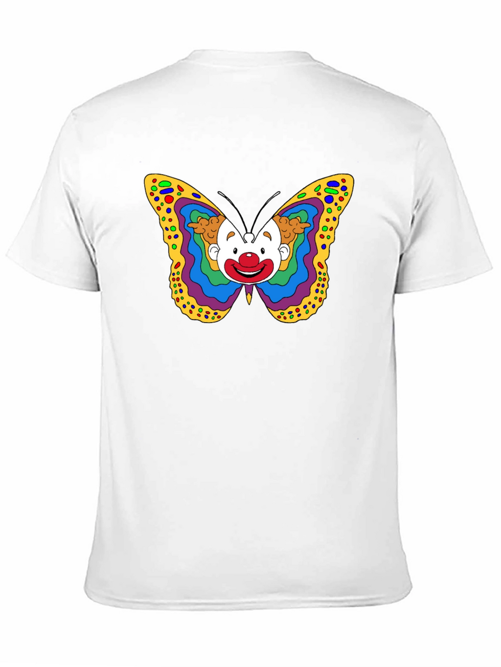 Clown Butterfly Graphic Tee - Unique Art T-Shirt