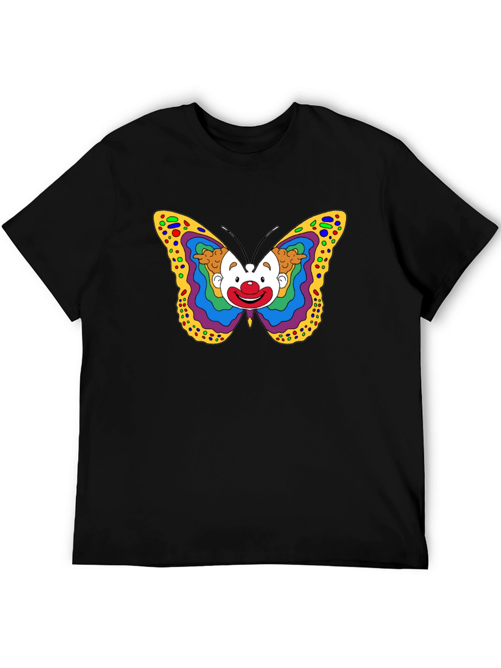 Clown Butterfly Graphic Tee - Unique Art T-Shirt