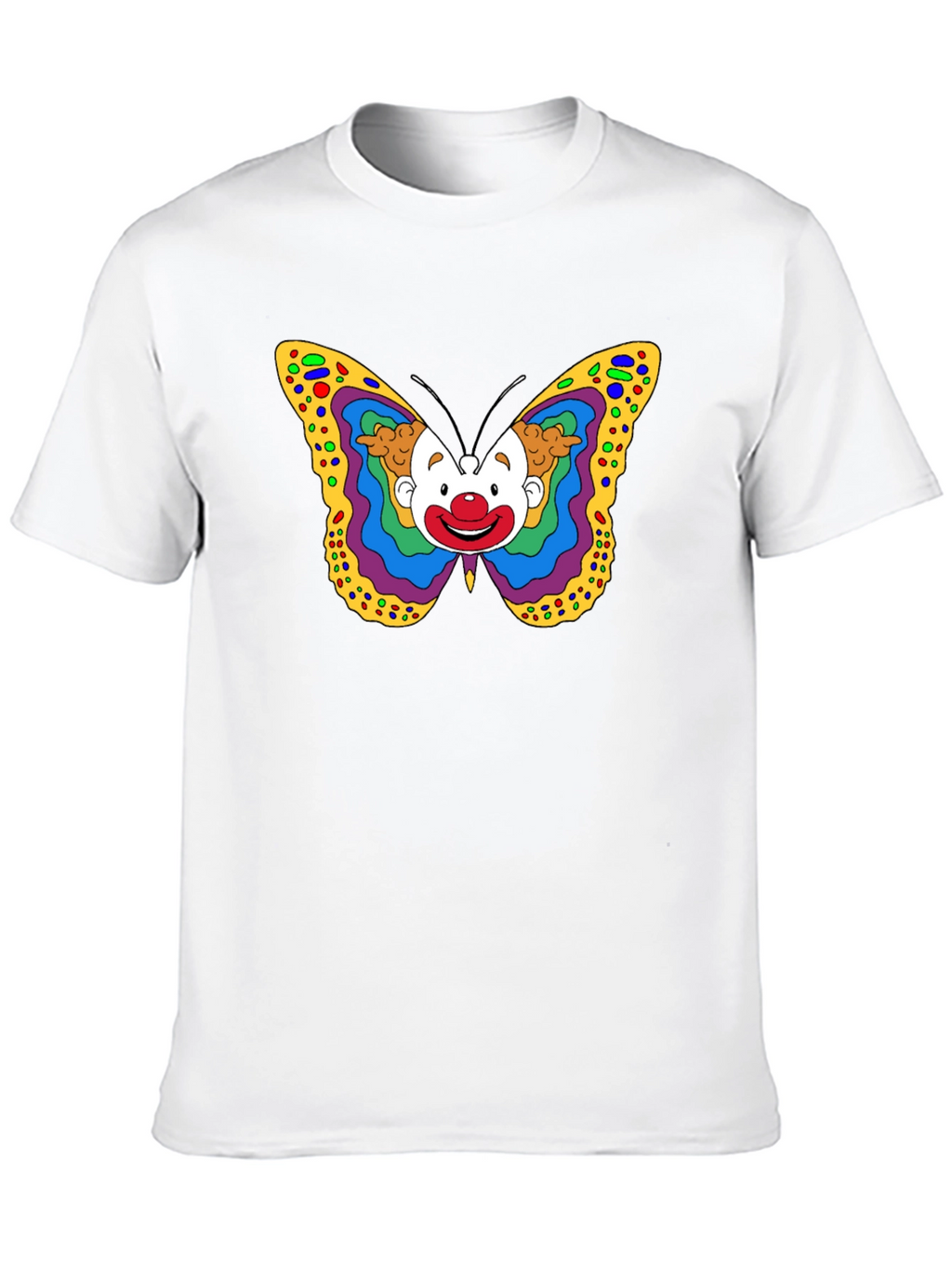 Clown Butterfly Graphic Tee - Unique Art T-Shirt
