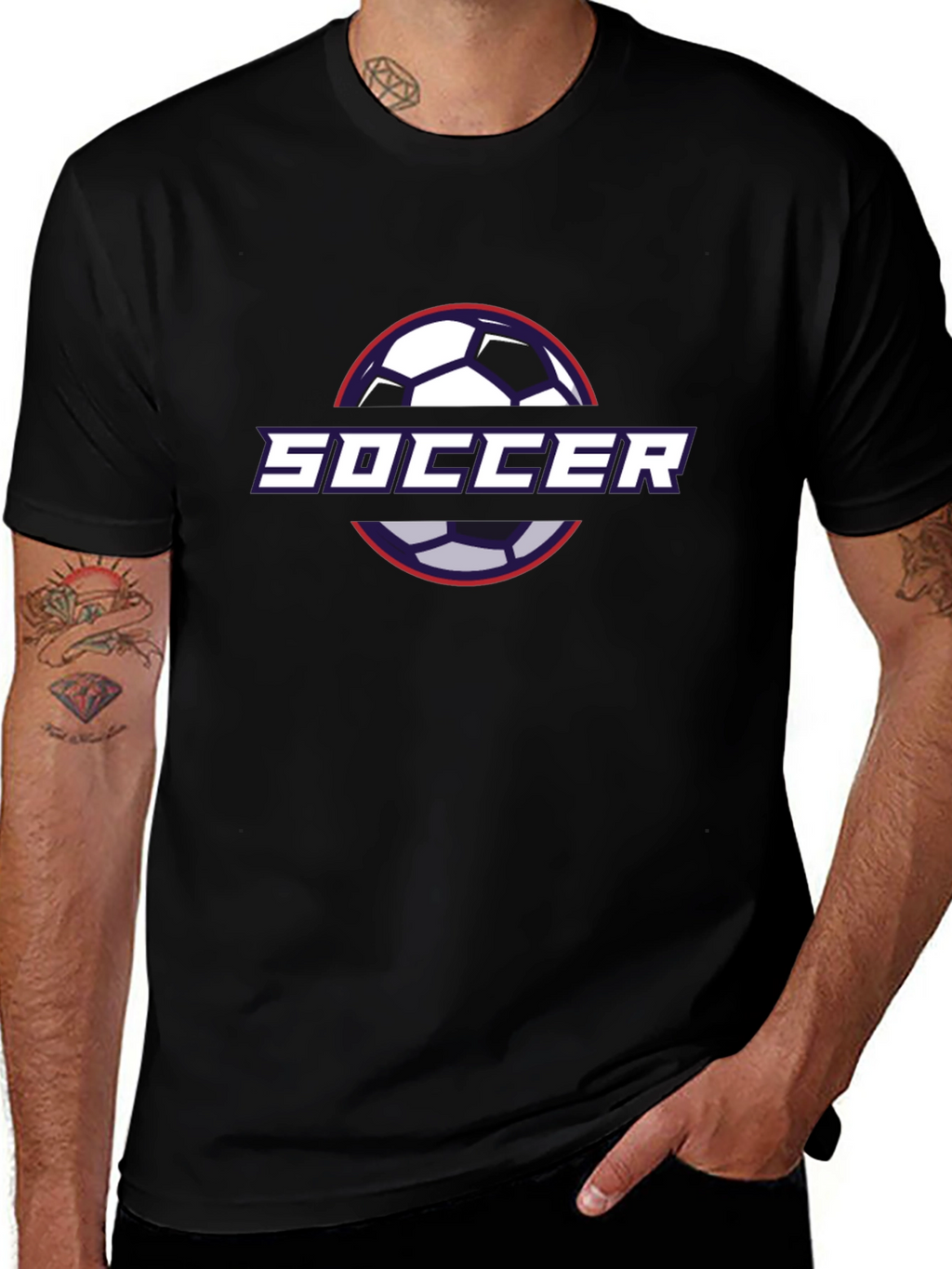 Soccer Graphic Tee - Black Modern Fit