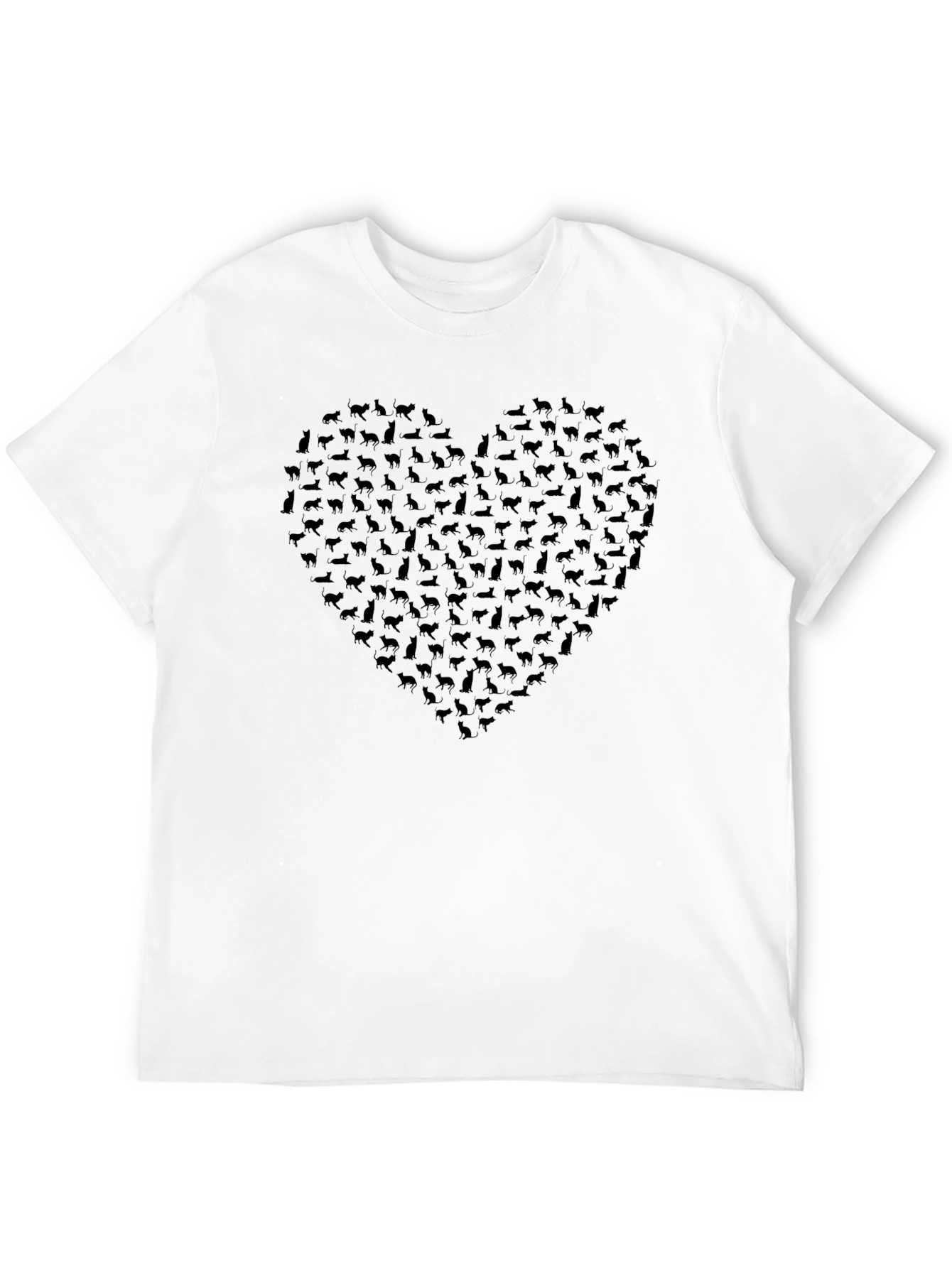 Cat Lover T-Shirt - Heart Shaped Design