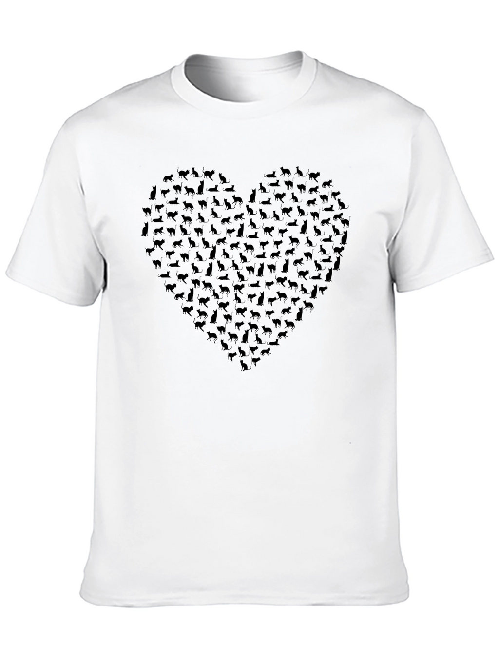 Cat Lover T-Shirt - Heart Shaped Design