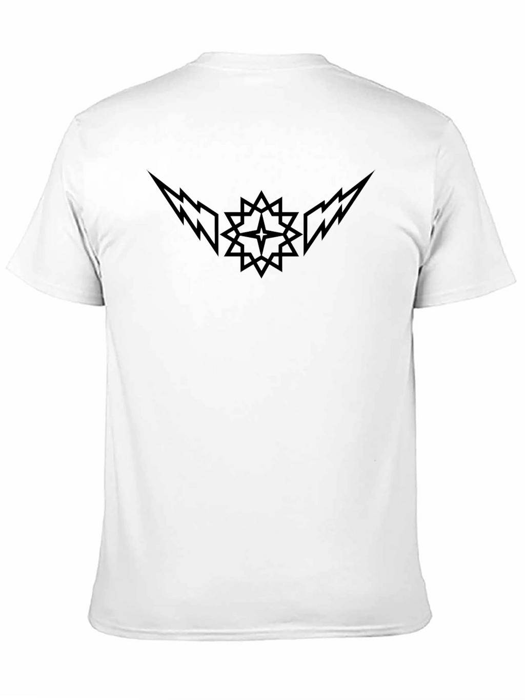 Black Graphic Tee - Star & Lightning Bolt Design