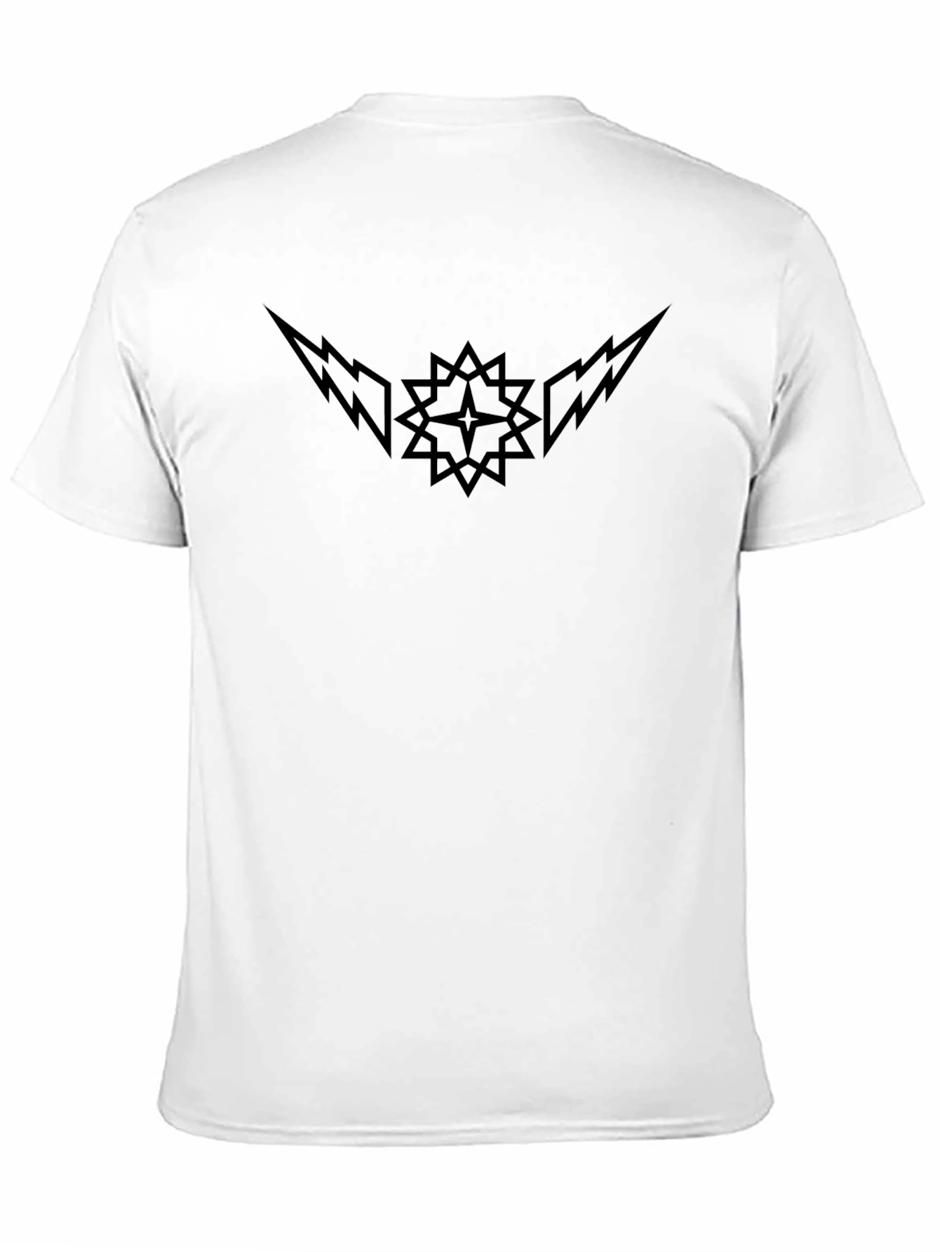 Black Graphic Tee - Star & Lightning Bolt Design