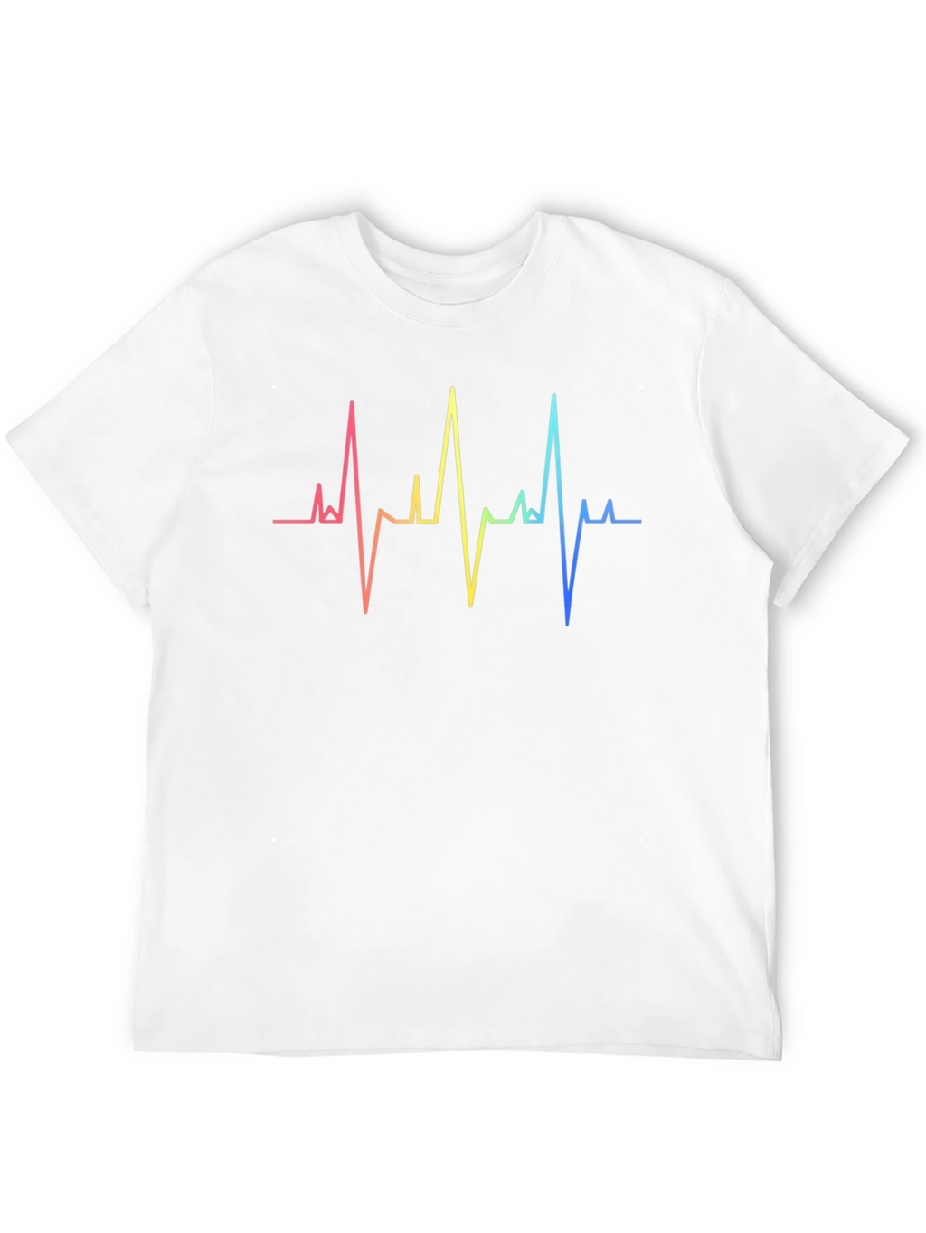Rainbow Heartbeat Graphic Tee - Stylish & Unique