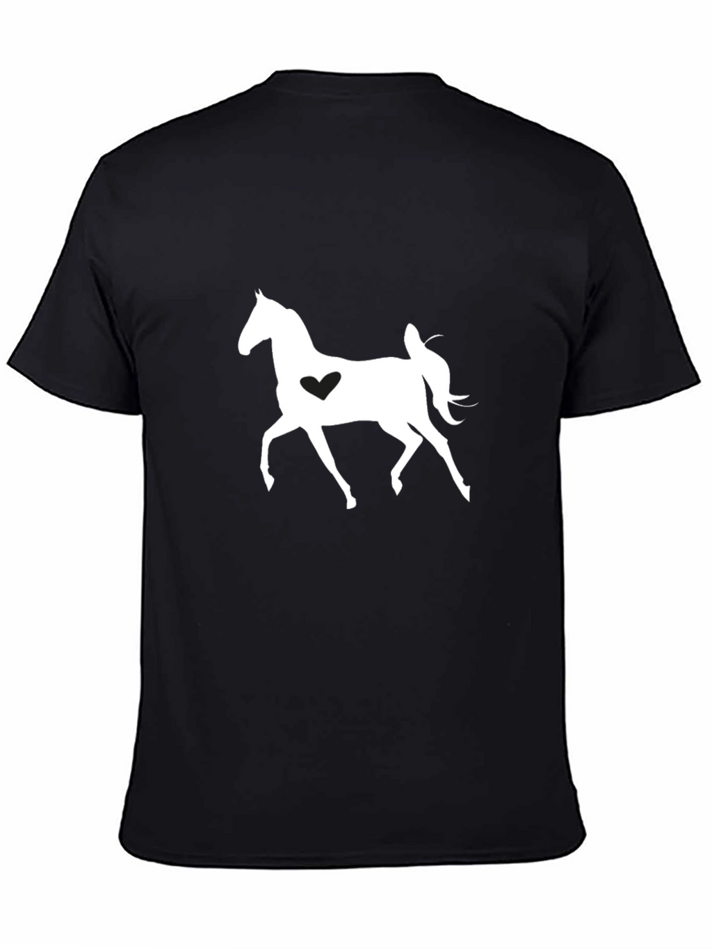 Horse Lover Black T-Shirt with Heart