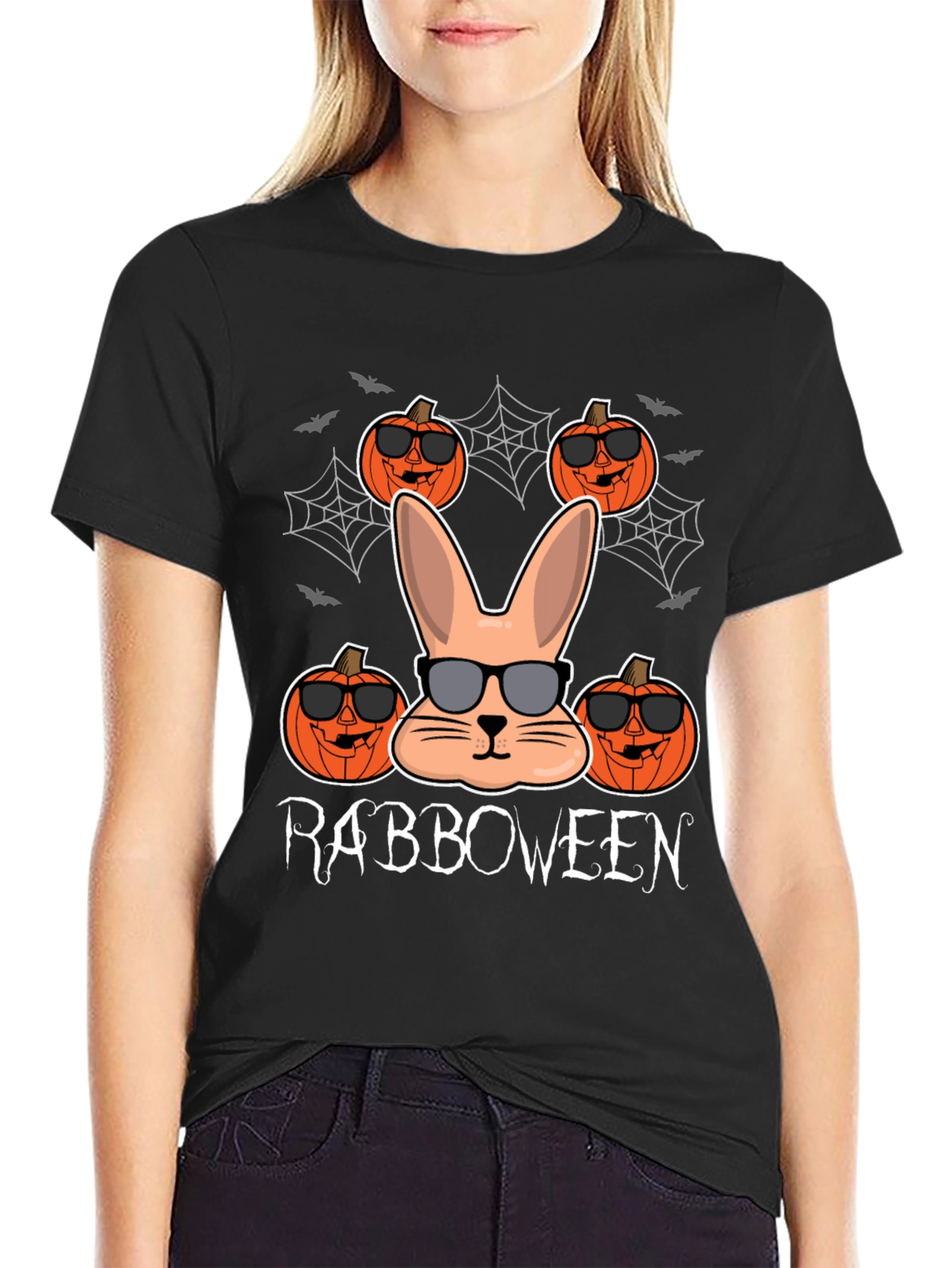 Rabboween T-Shirt: Spooky Bunny Pumpkin Tee