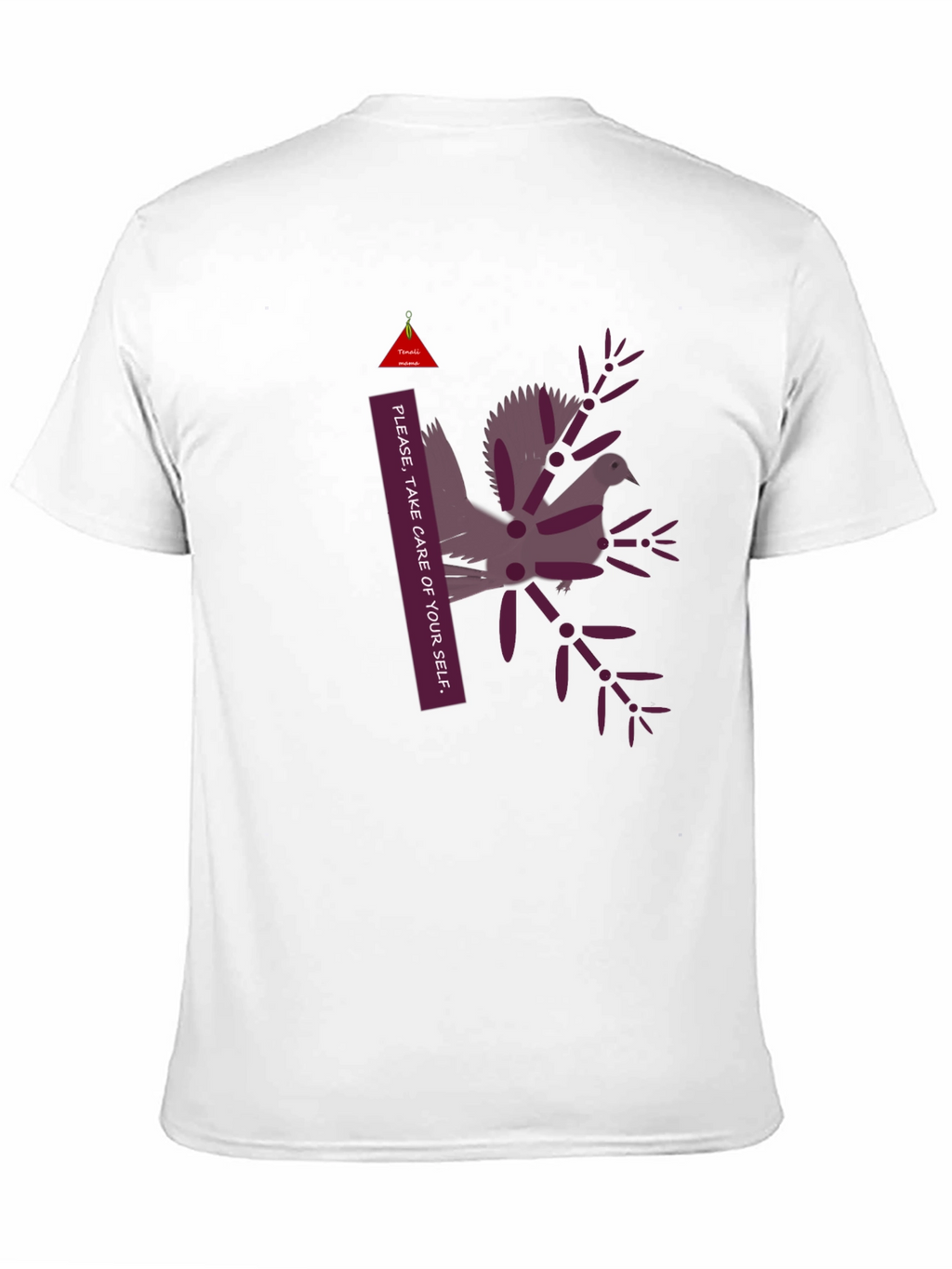Unique Graphic Print Black T-Shirt: Take Care of Yourself