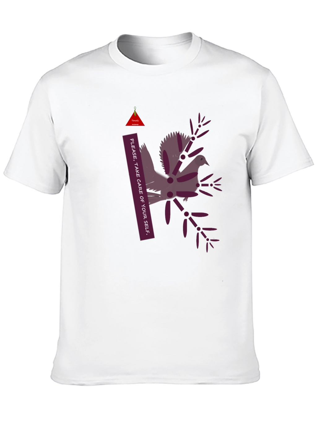 Unique Graphic Print Black T-Shirt: Take Care of Yourself