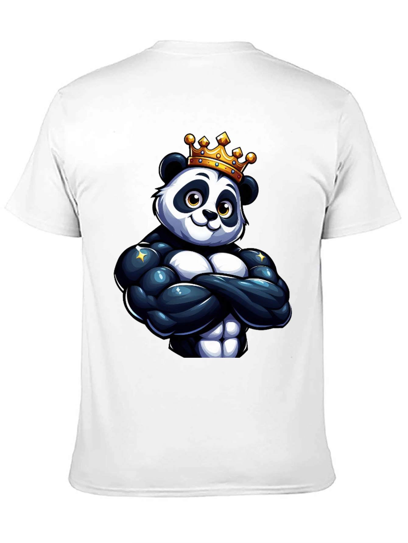 King Panda Muscle Shirt - Black Crew Neck