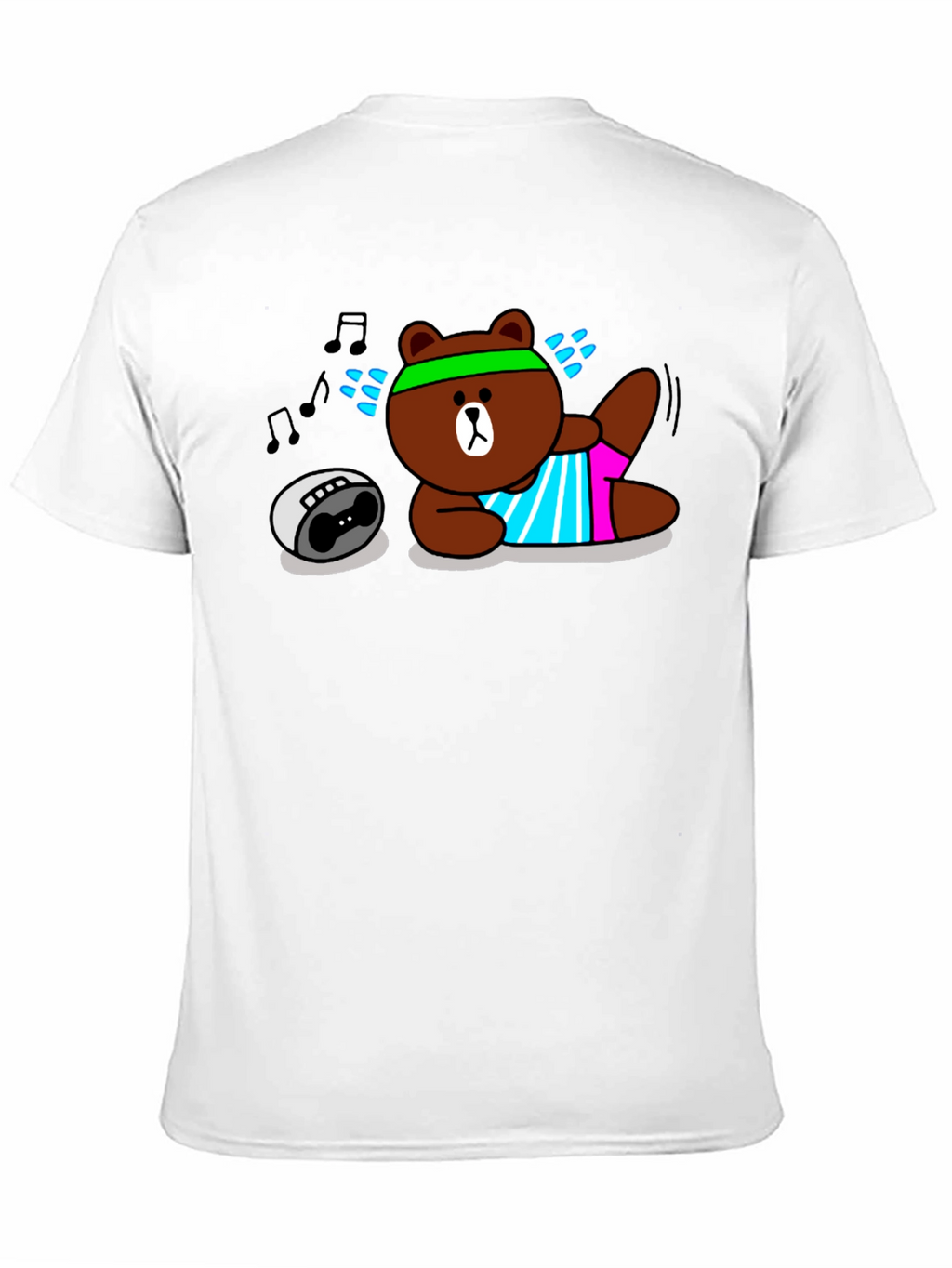 Workout Bear Graphic T-Shirt - Black Cotton
