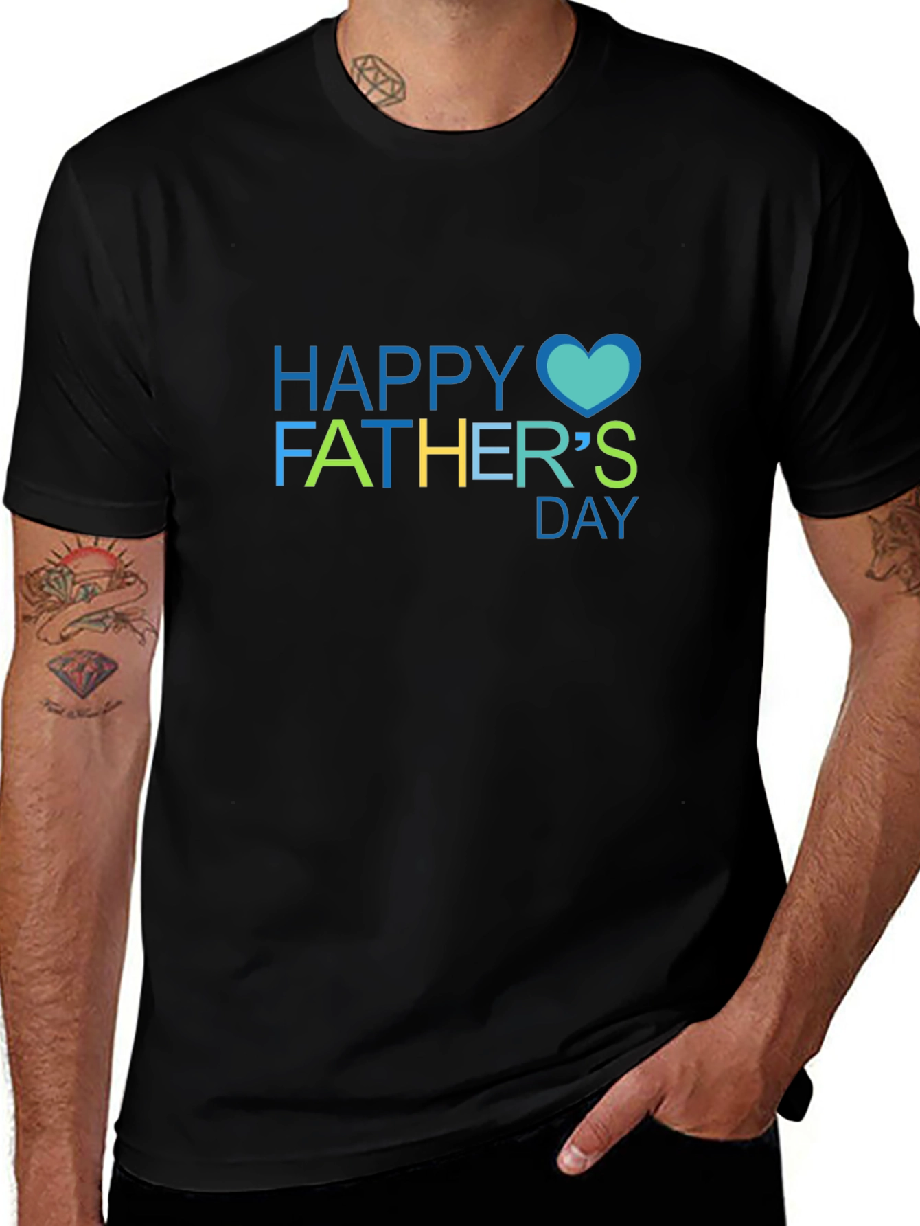 Happy Fathers Day Black T-Shirt