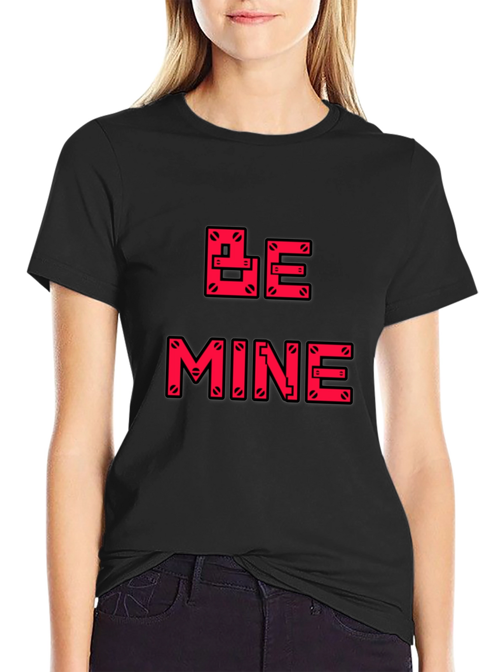 Be Mine Graphic Tee - Valentines Day Black T-Shirt