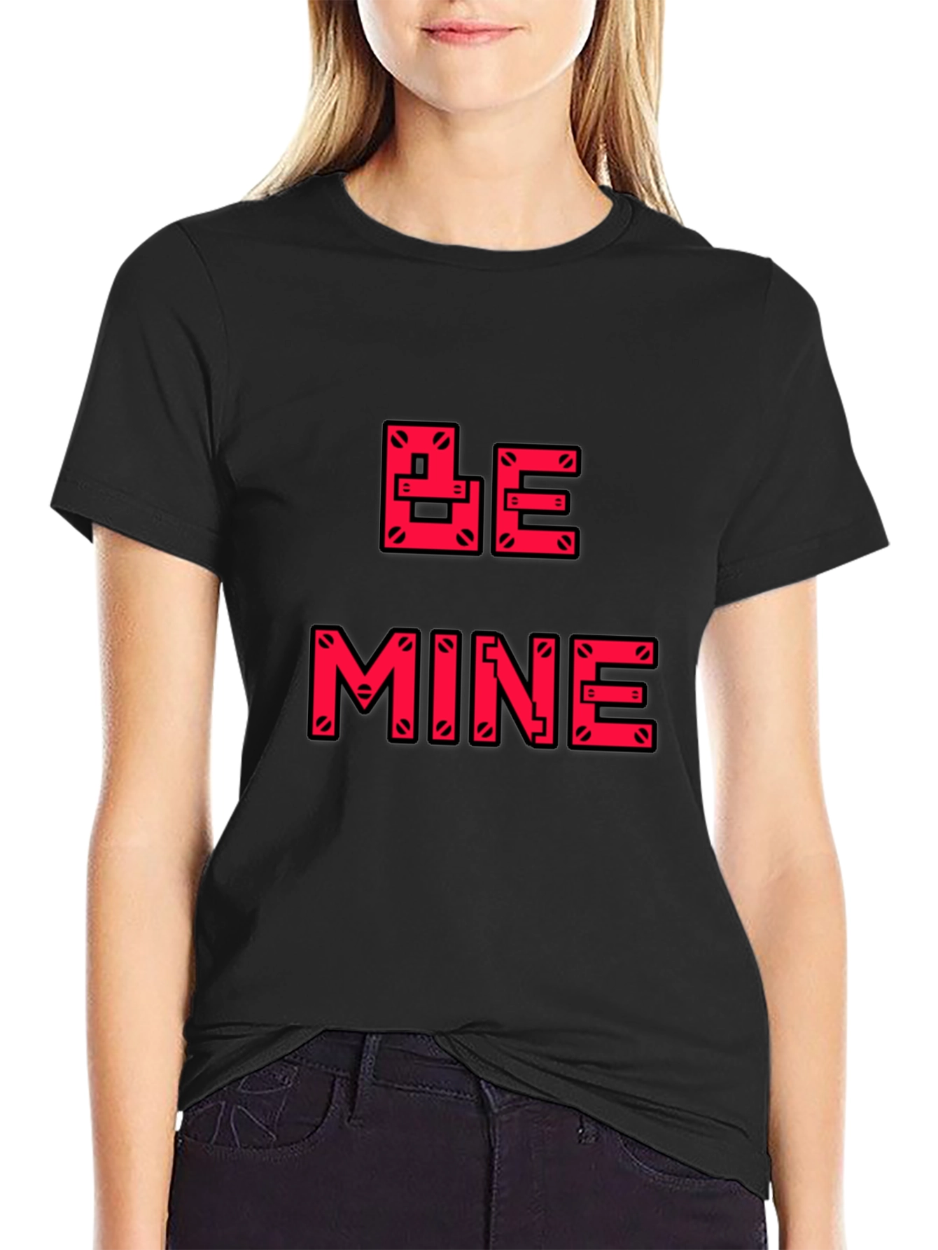 Be Mine Graphic Tee - Valentines Day Black T-Shirt