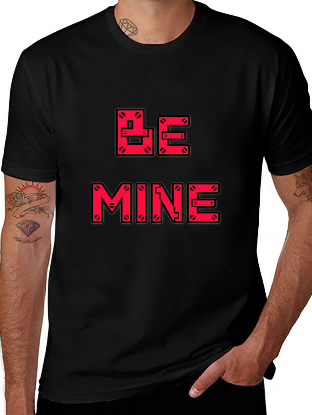 Be Mine Graphic Tee - Valentines Day Black T-Shirt