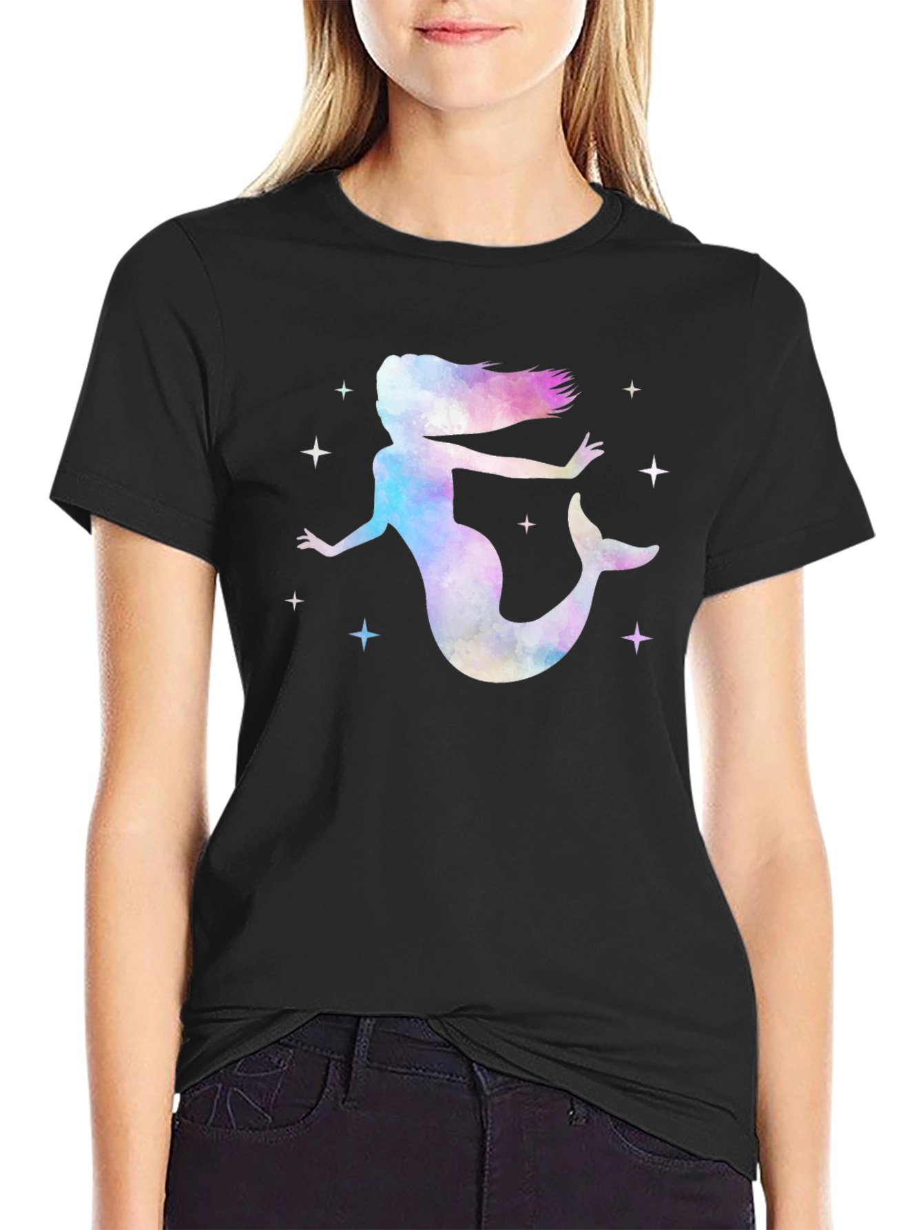 Watercolor Mermaid T-Shirt - Fantasy Tee