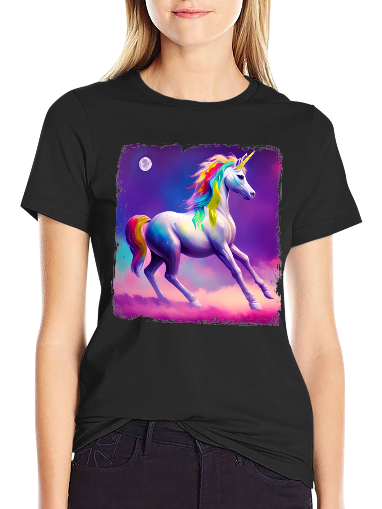 Unicorn Graphic Tee - Magical Rainbow Design