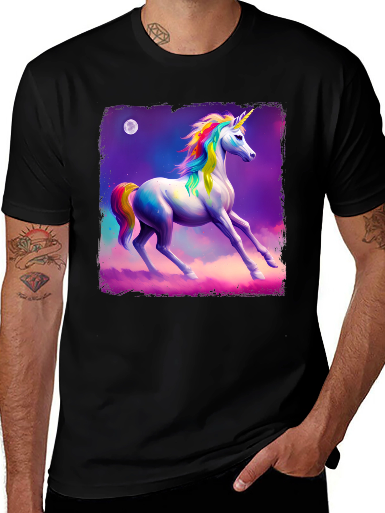 Unicorn Graphic Tee - Magical Rainbow Design