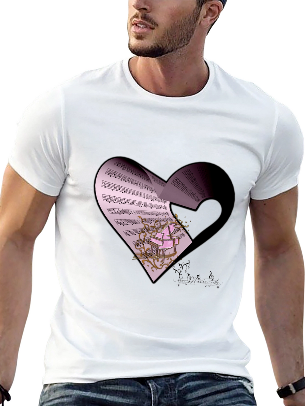 Musical Heart Graphic T-Shirt