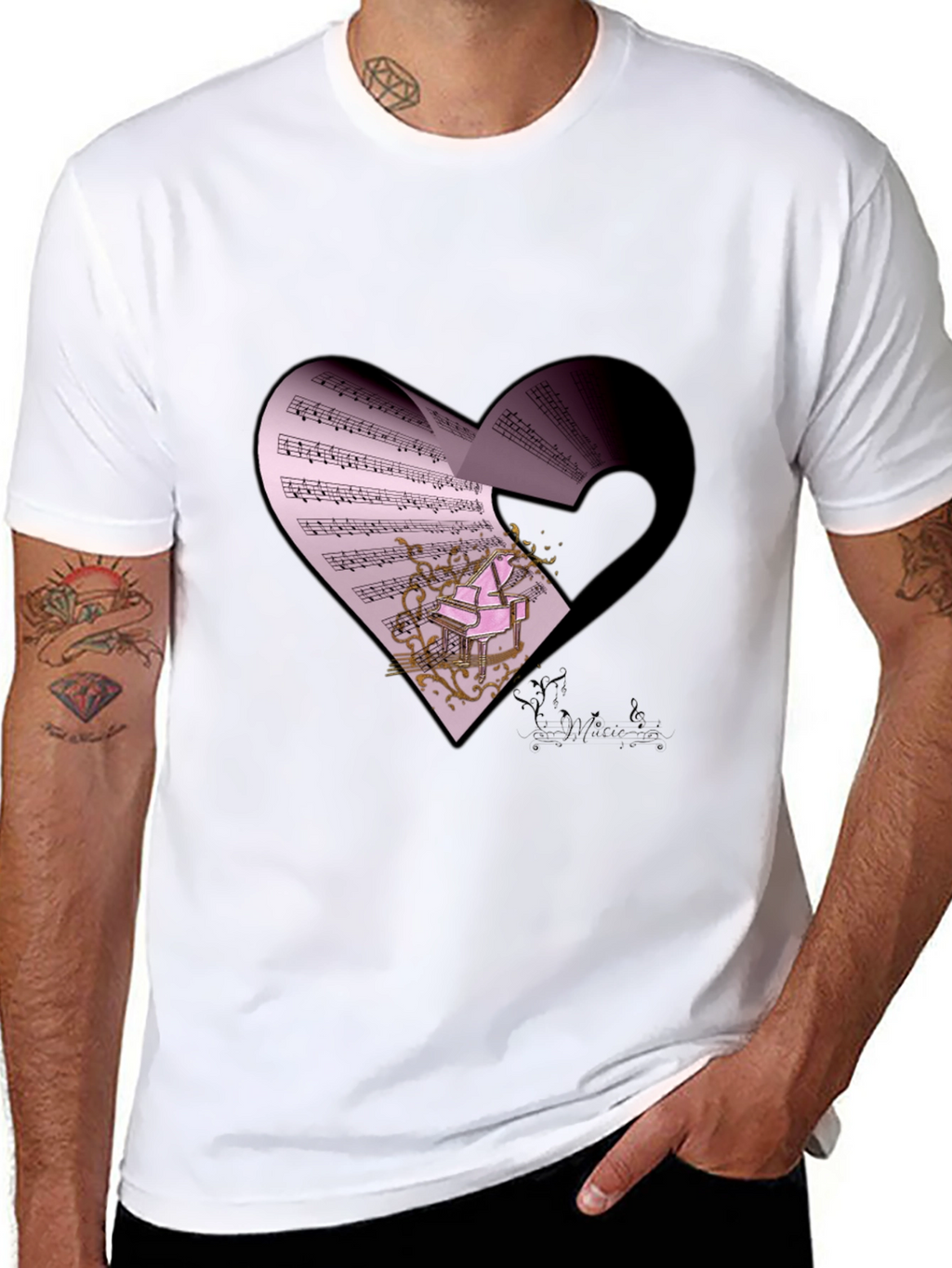 Musical Heart Graphic T-Shirt
