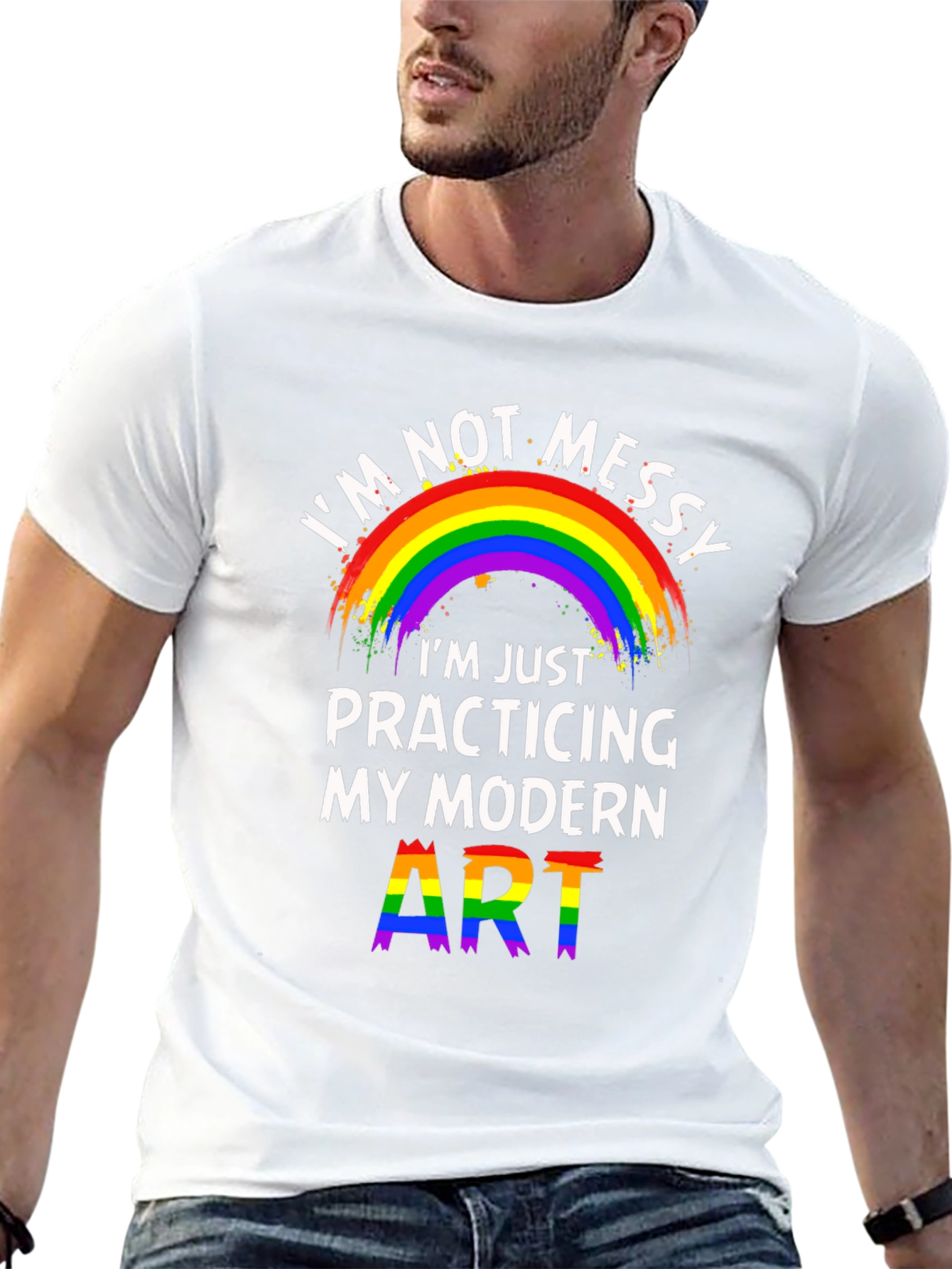 Funny Modern Art Rainbow T-Shirt