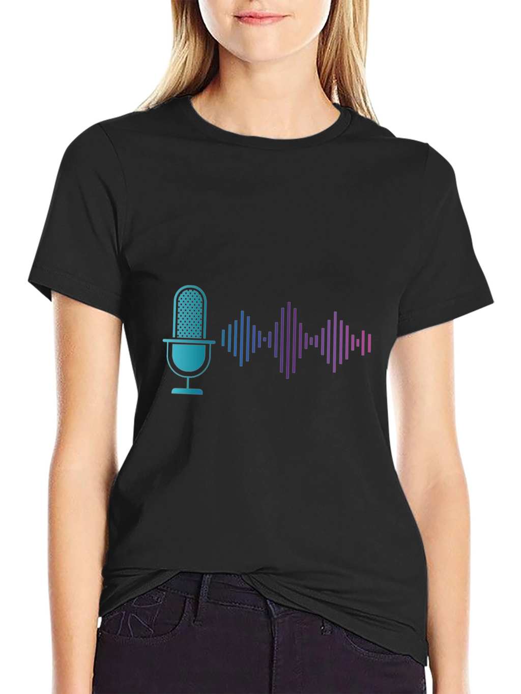Podcast Microphone Wave Graphic Tee