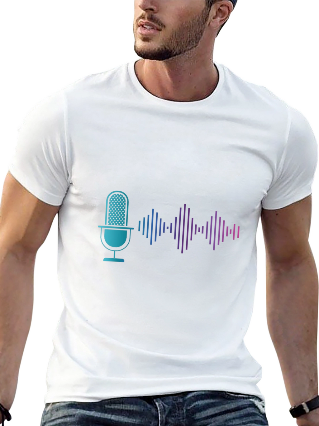 Podcast Microphone Wave Graphic Tee