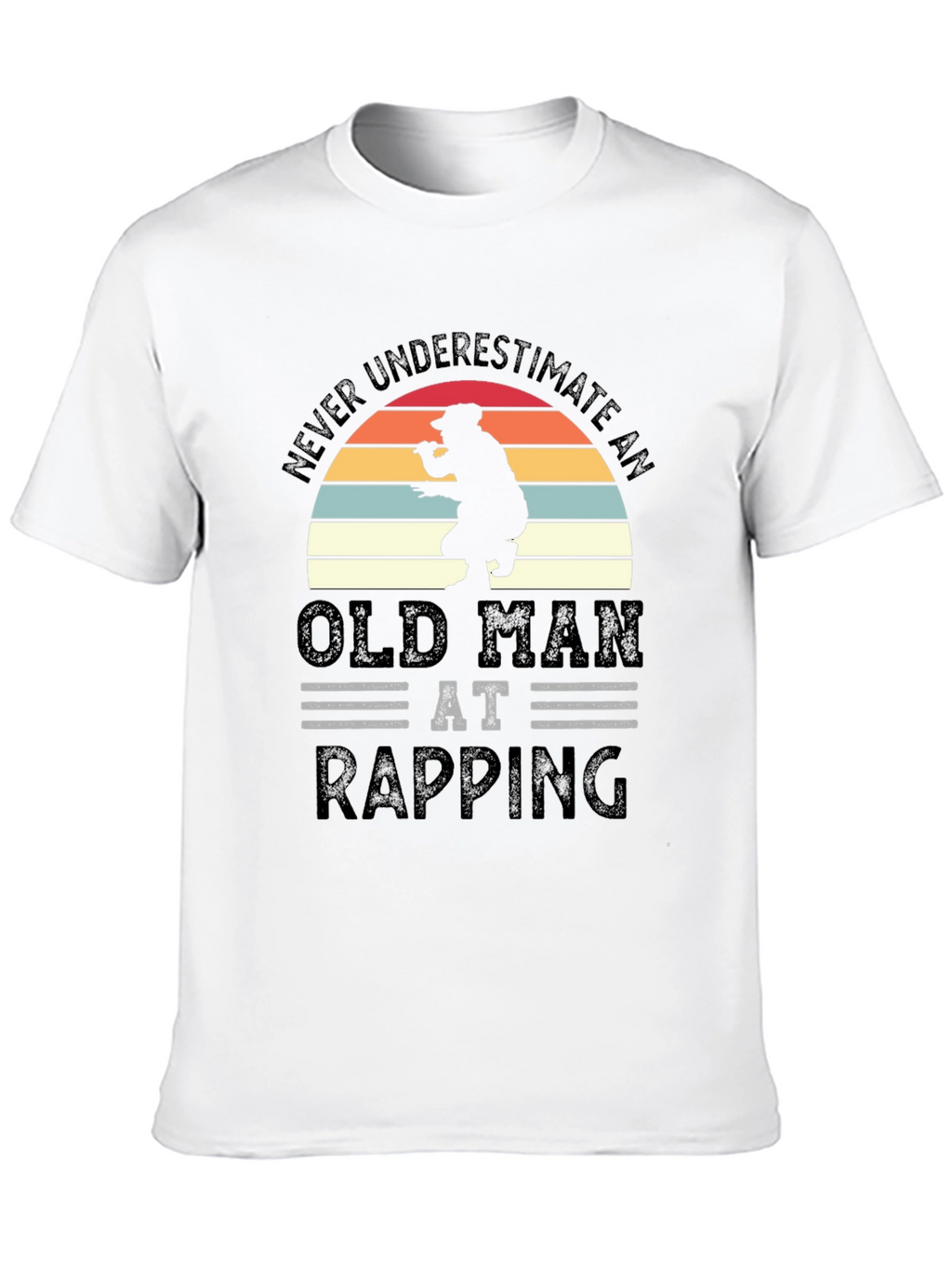 Old Man Rapping Graphic Tee - Black