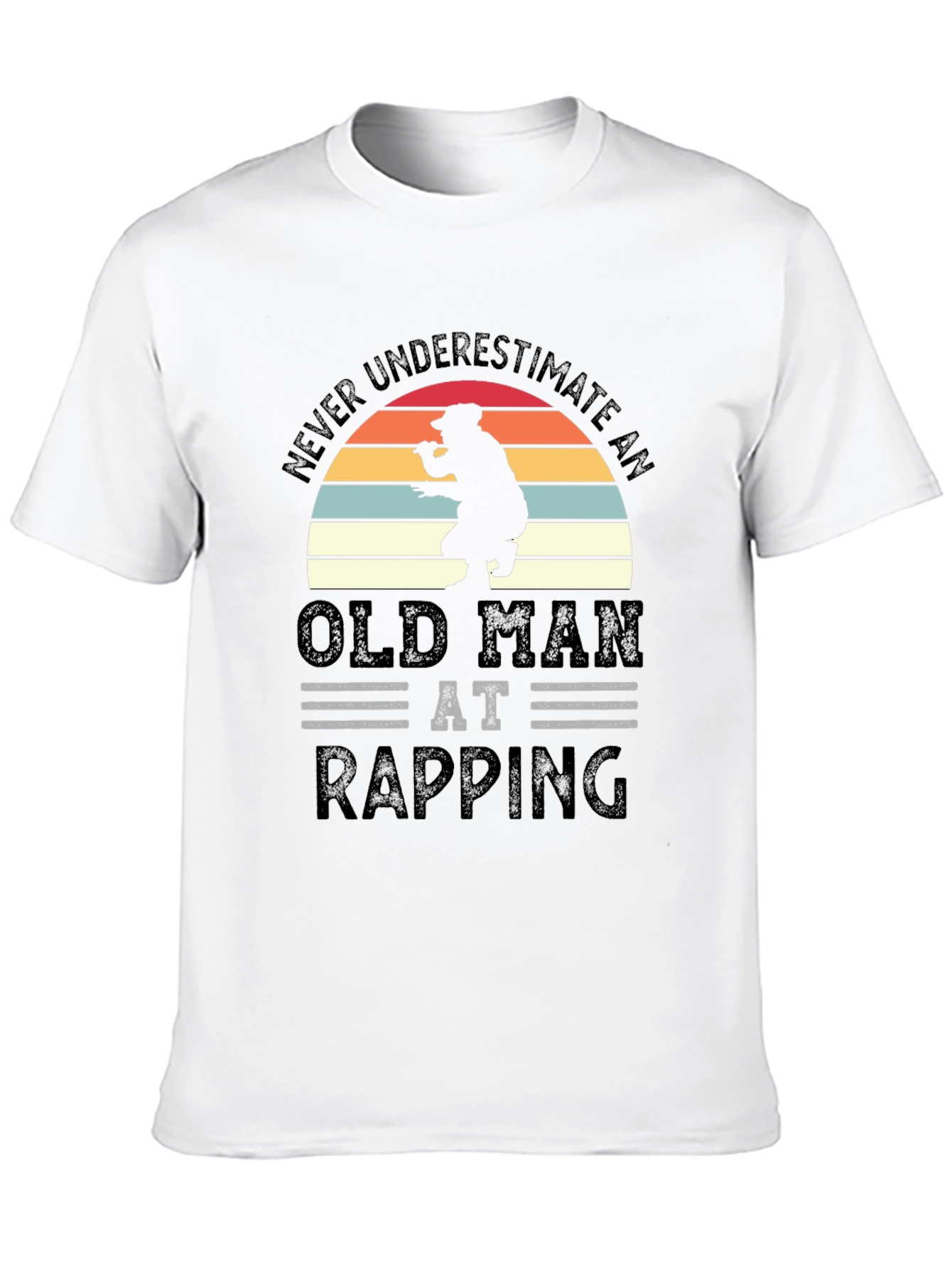 Old Man Rapping Graphic Tee - Black