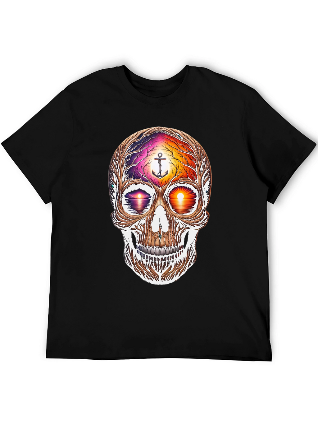 Sunset Skull Graphic Tee - Coastal Vibes Shirt