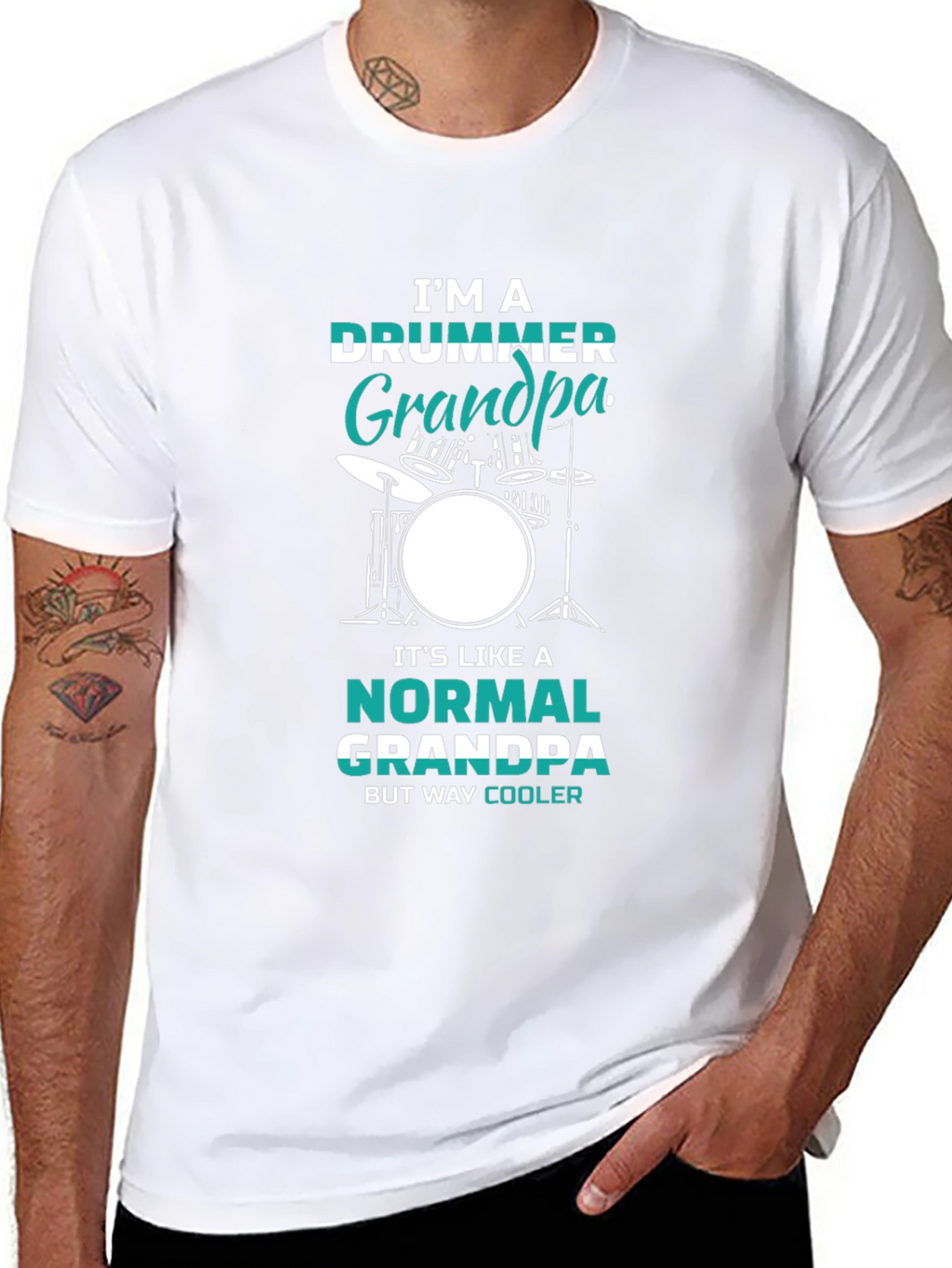 Drummer Grandpa Graphic T-Shirt - Cool Grandpa