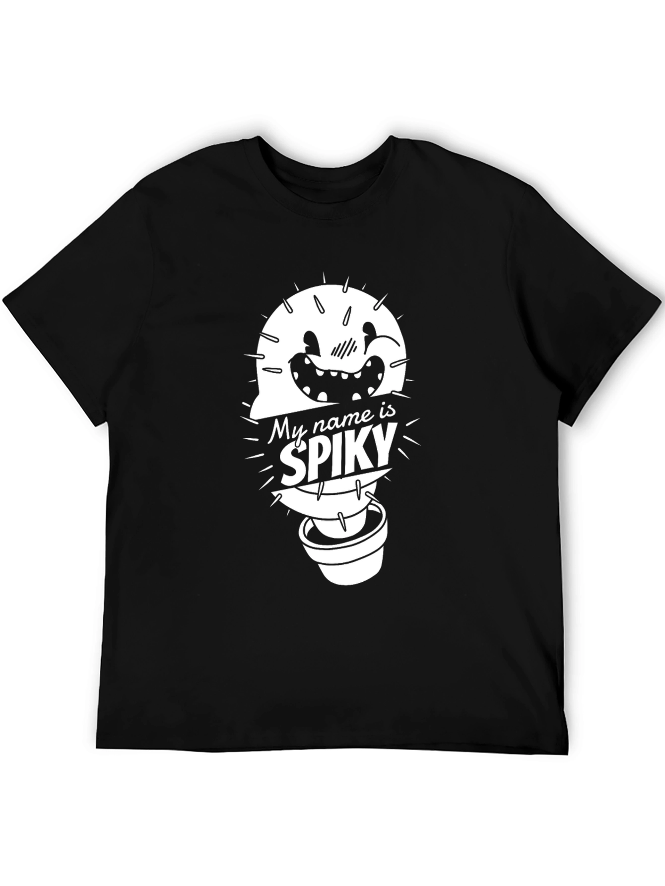 Spiky Cactus Graphic T-Shirt - Funny Cartoon Tee