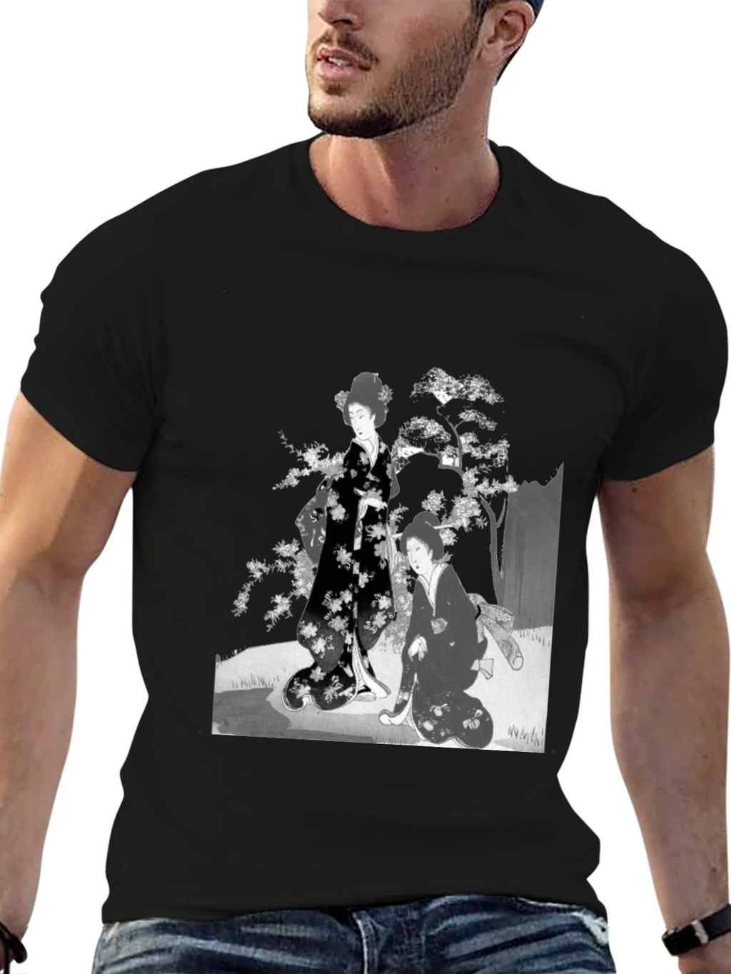 Geisha Art T-Shirt - Black