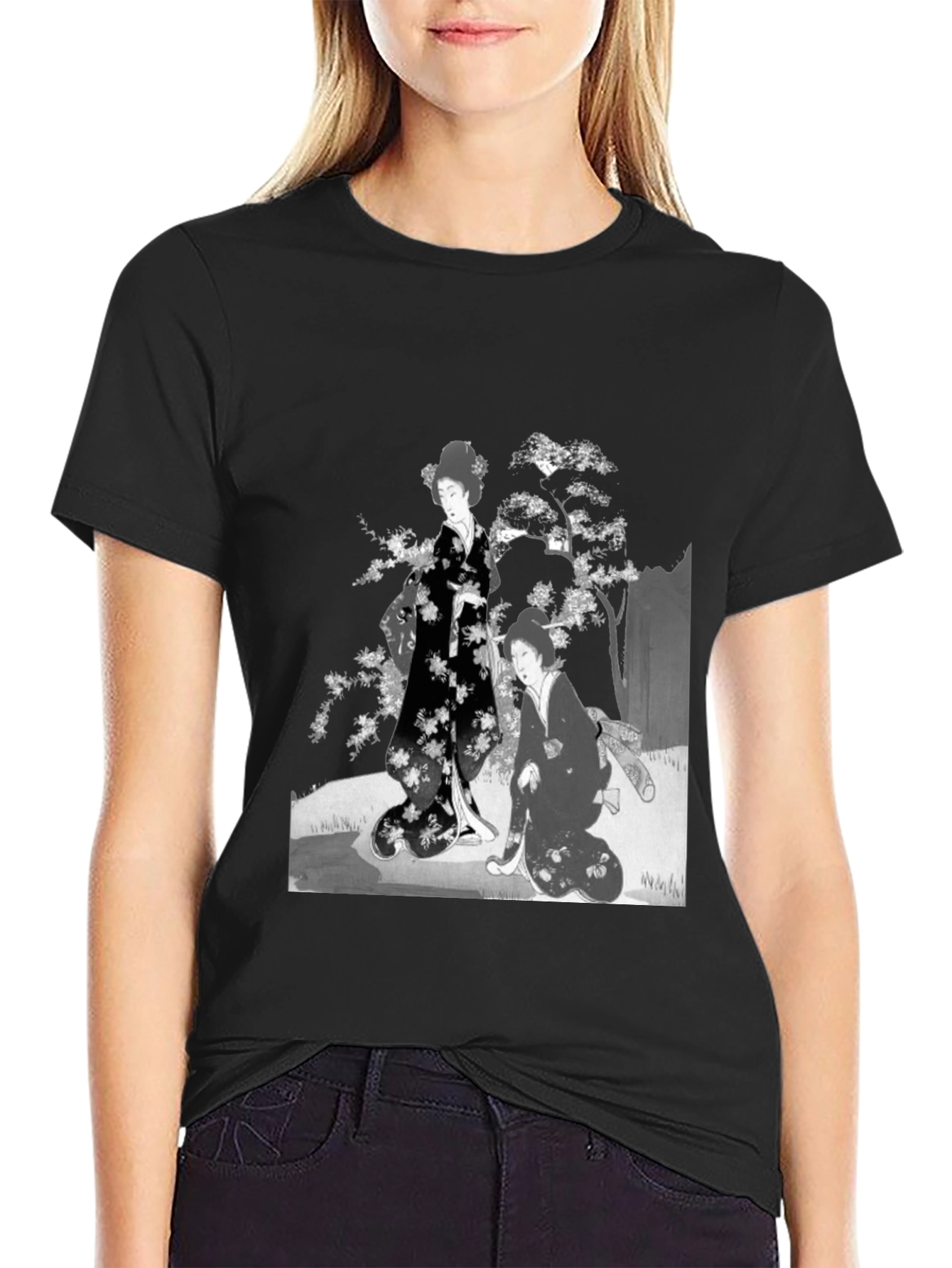 Geisha Art T-Shirt - Black