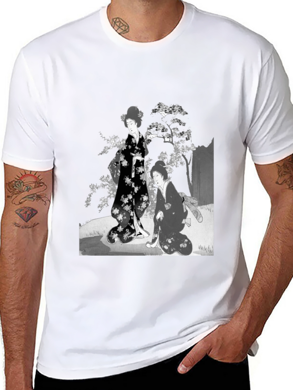 Geisha Art T-Shirt - Black