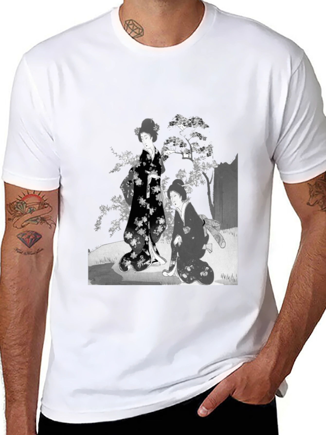 Geisha Art T-Shirt - Black