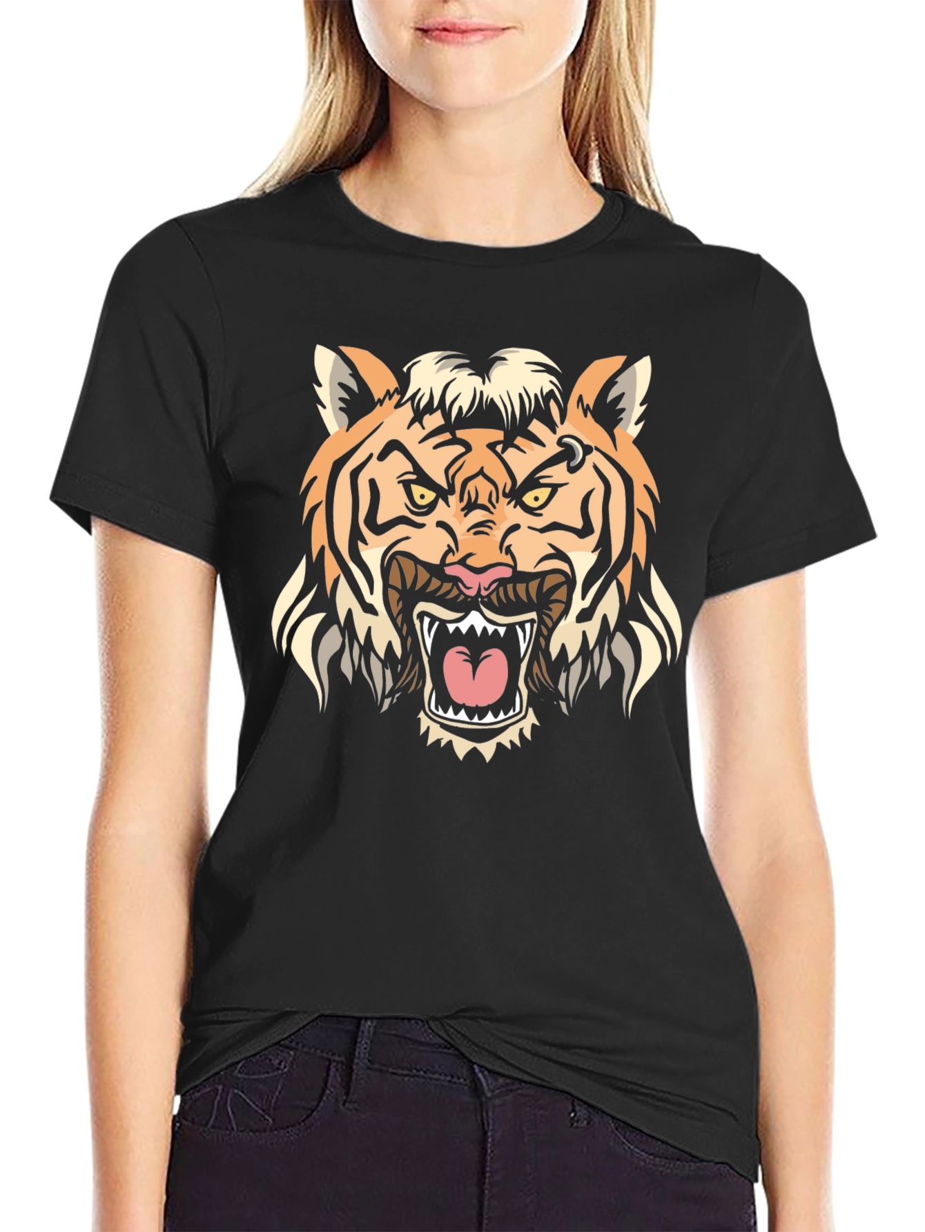 Tiger Graphic Tee - Bold Animal Print T-Shirt