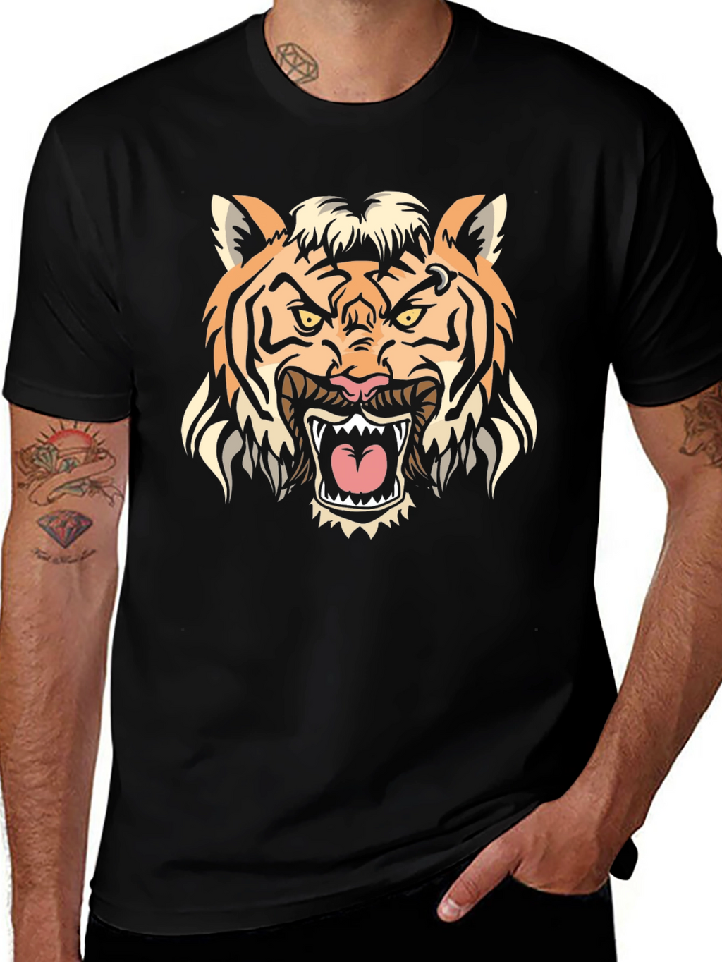Tiger Graphic Tee - Bold Animal Print T-Shirt