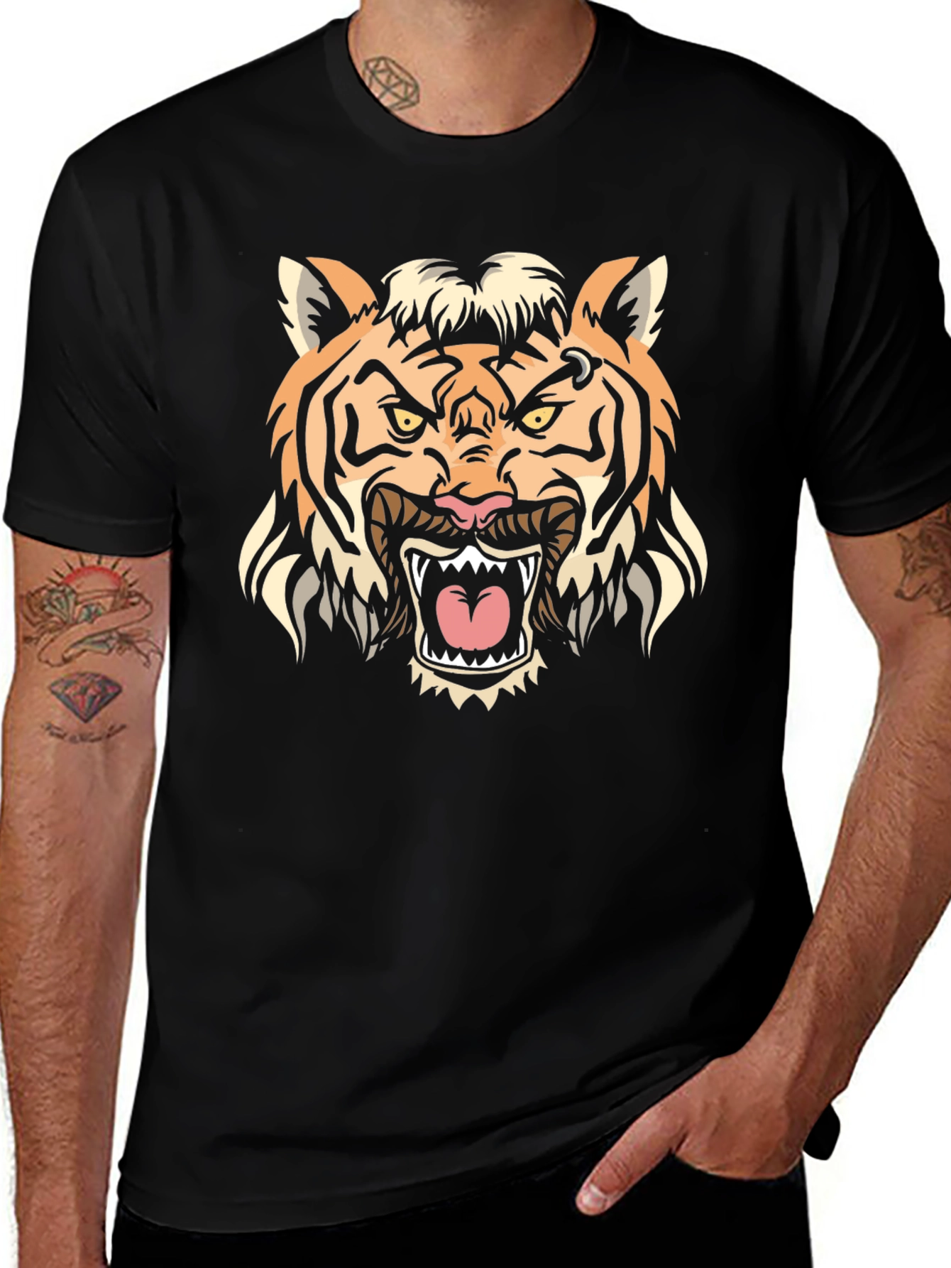 Tiger Graphic Tee - Bold Animal Print T-Shirt