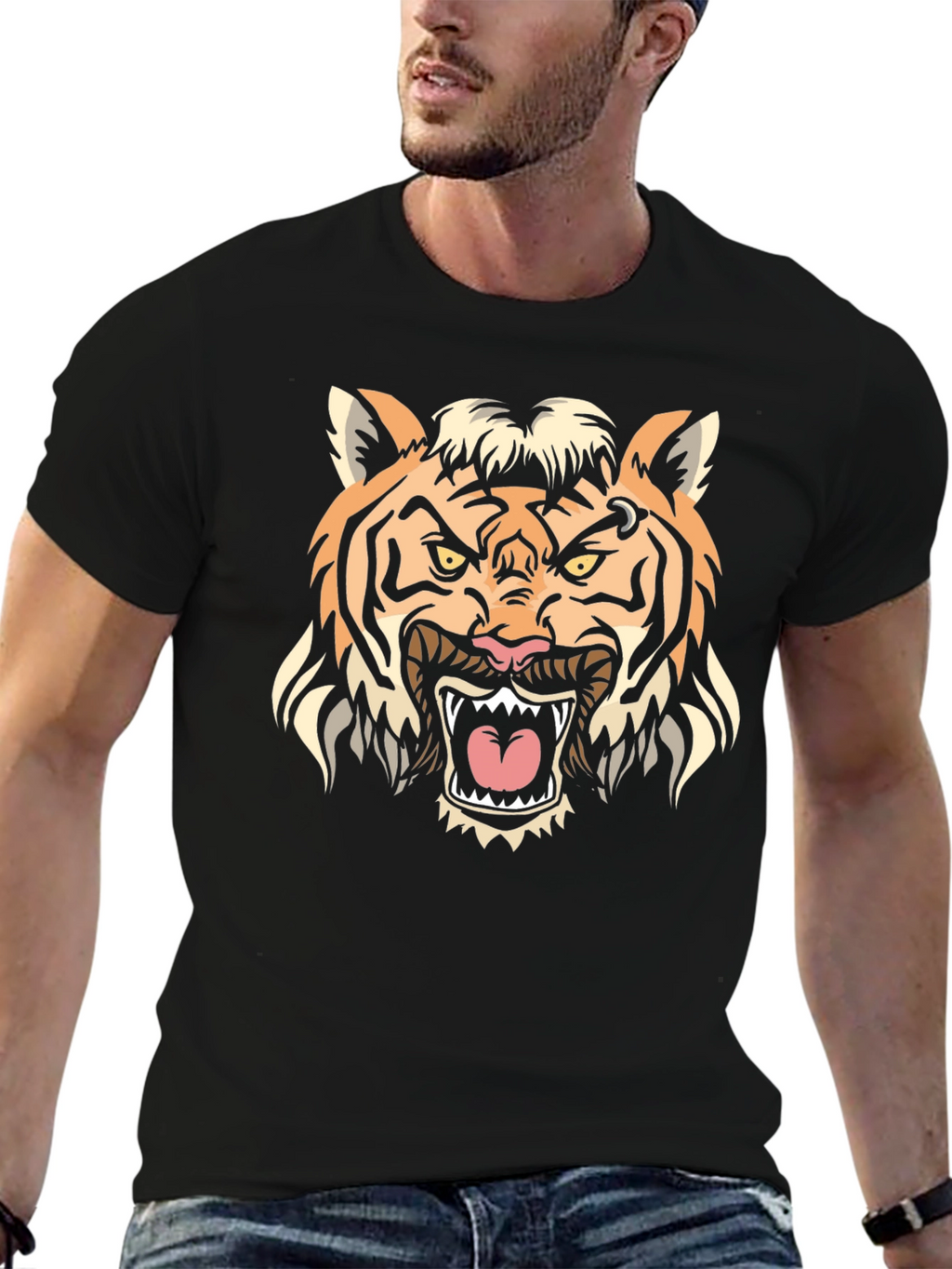 Tiger Graphic Tee - Bold Animal Print T-Shirt