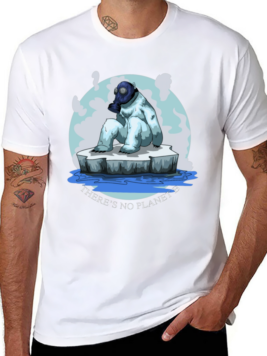 Eco-Aware T-Shirt: Polar Bear Gas Mask